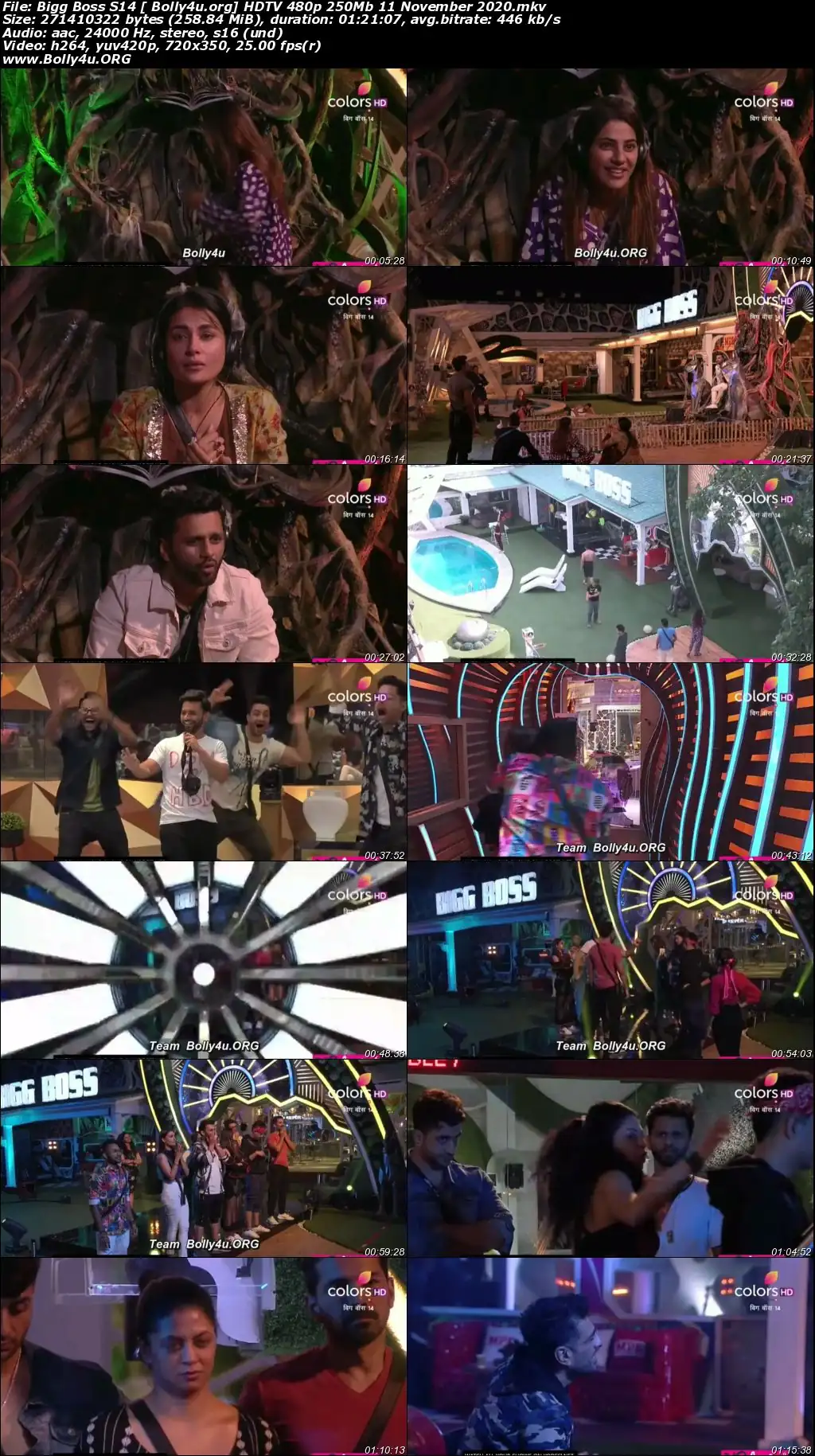 Bigg Boss S14 HDTV 480p 250Mb 11 November 2020 Download