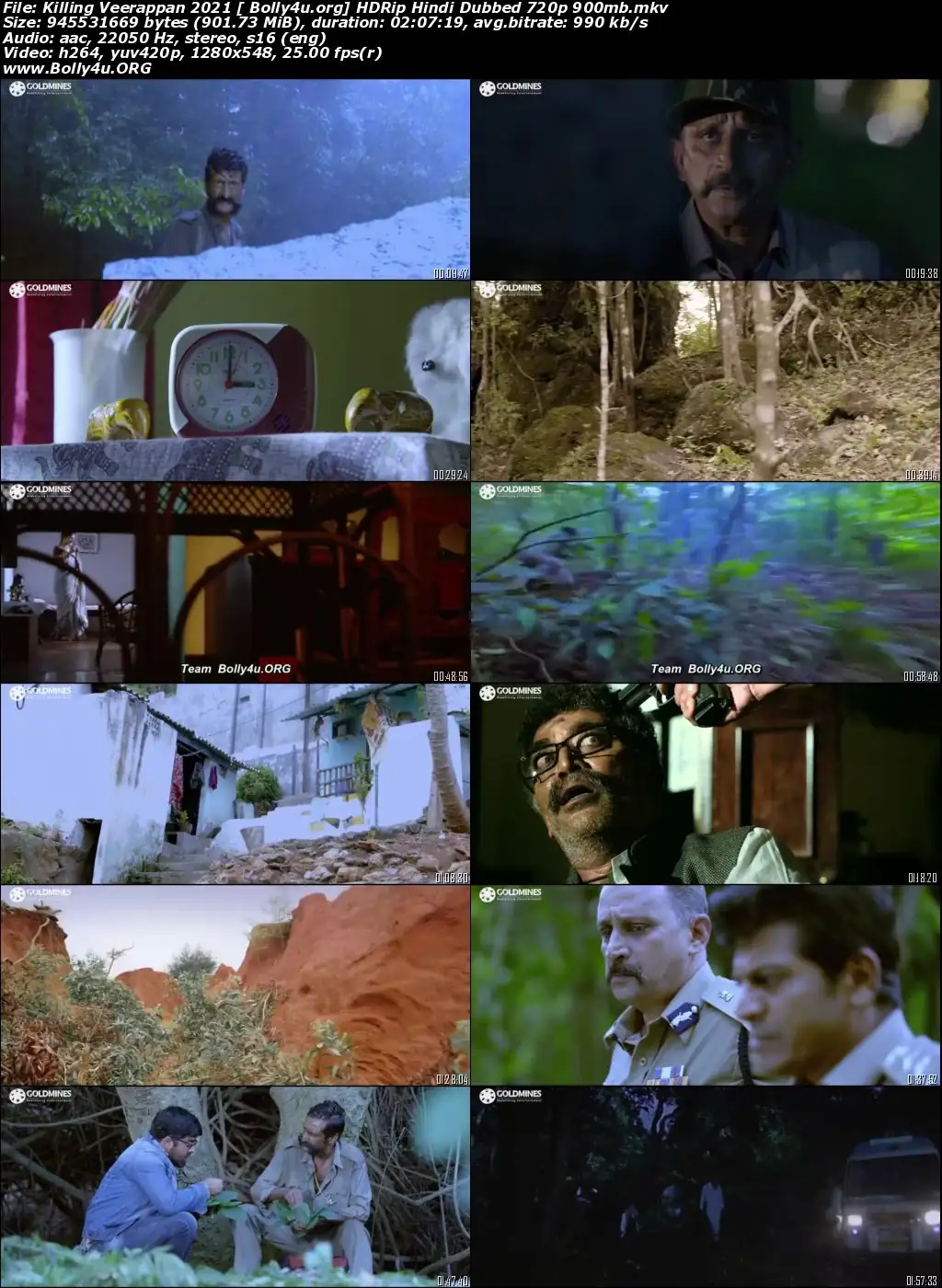 Killing Veerappan 2021 HDRip 350Mb Hindi Dubbed 480p Download