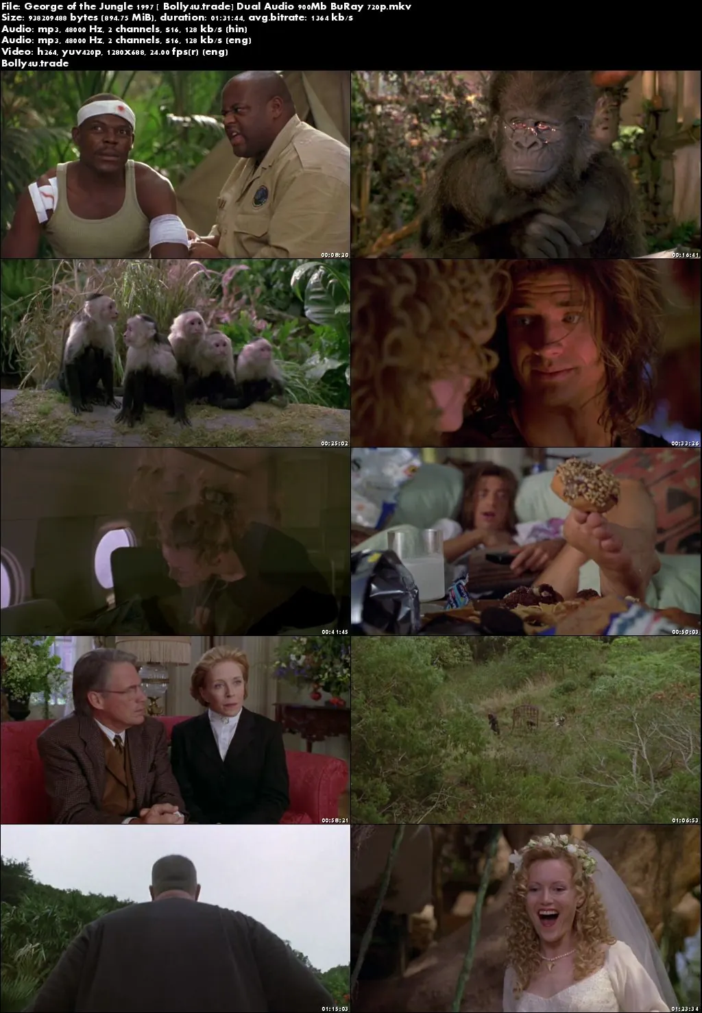 George of the Jungle 1997 BRRip 900Mb Hindi Dual Audio 720p Download