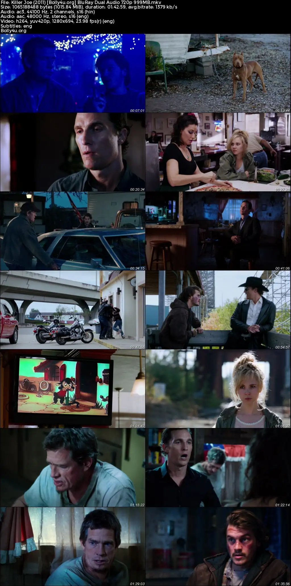 Killer Joe 2011 BluRay Hindi Dual Audio Full Movie Download 720p  480p