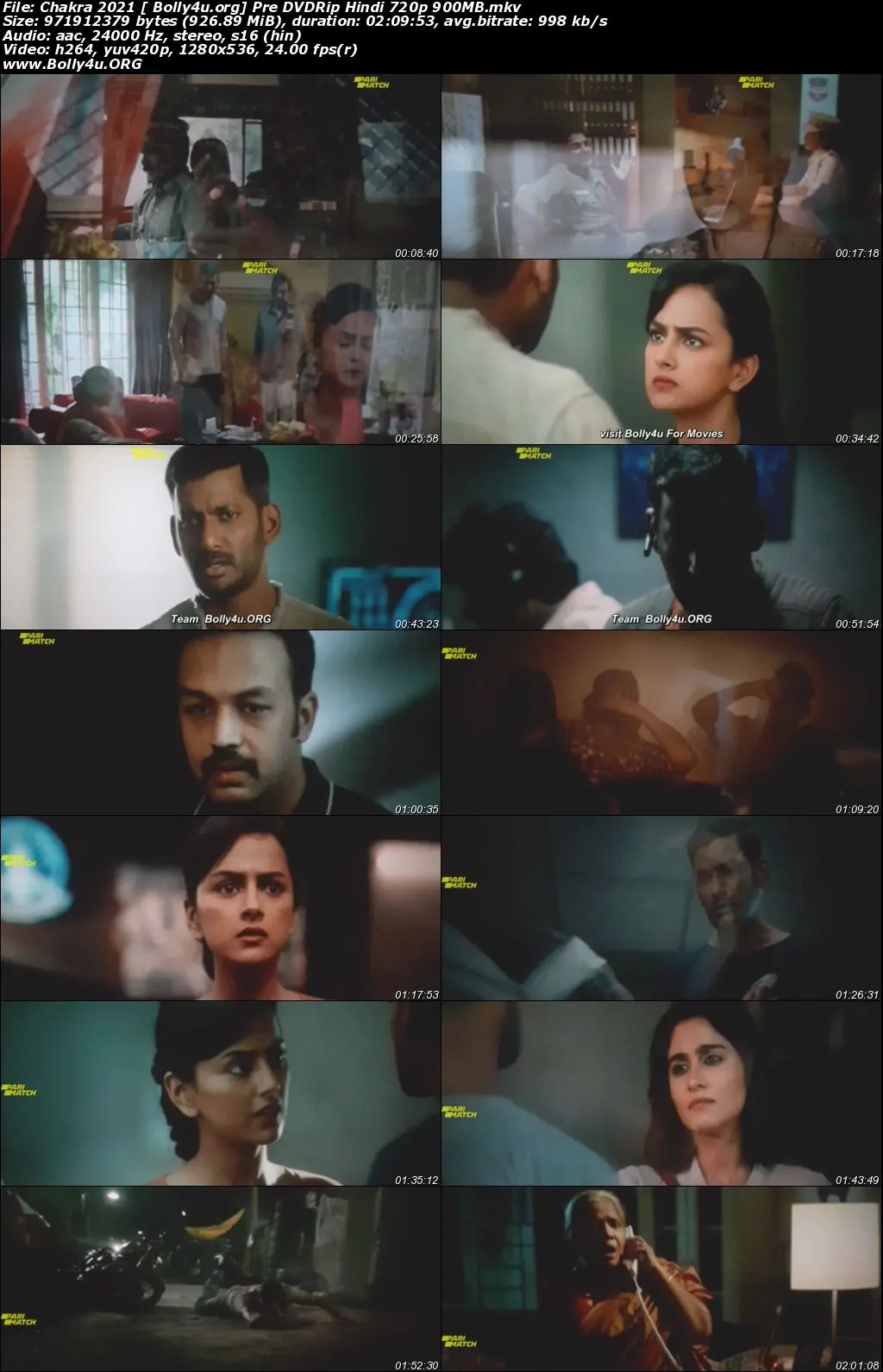 Chakra 2021 Pre DVDRip 400Mb Hindi 480p Download