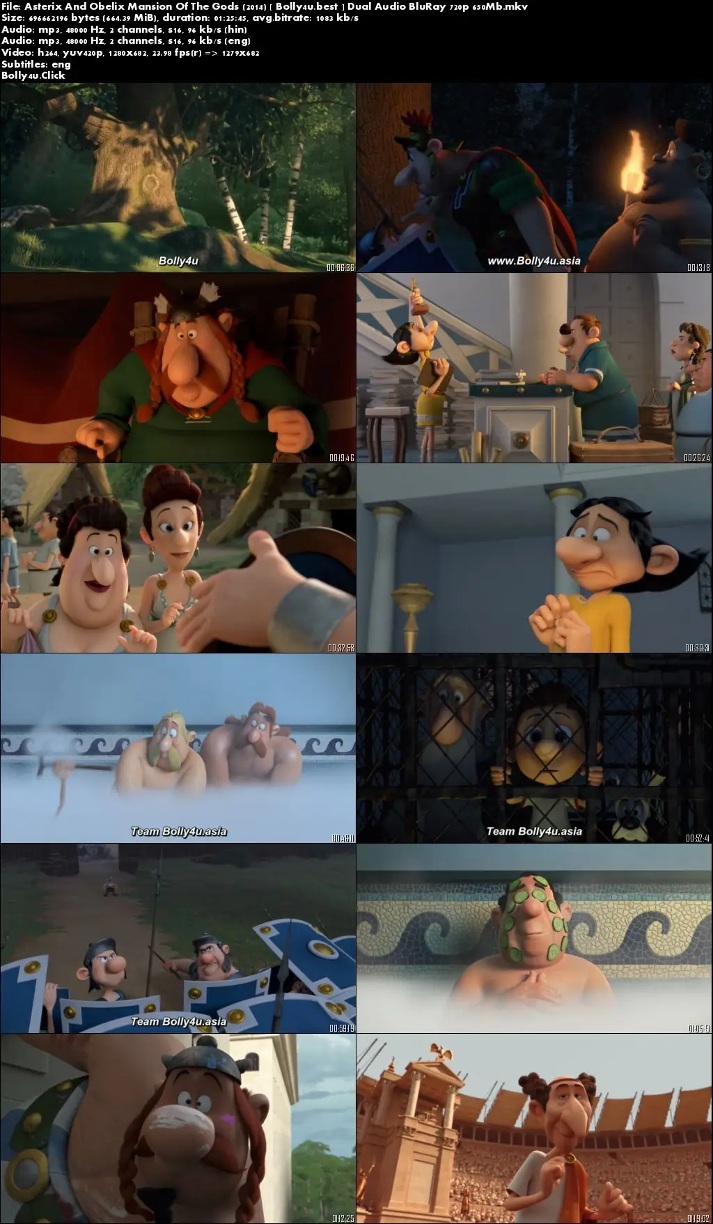 Asterix And Obelix Mansion Of The Gods 2014 BRRip 300Mb Hindi Dual Audio 480p Download