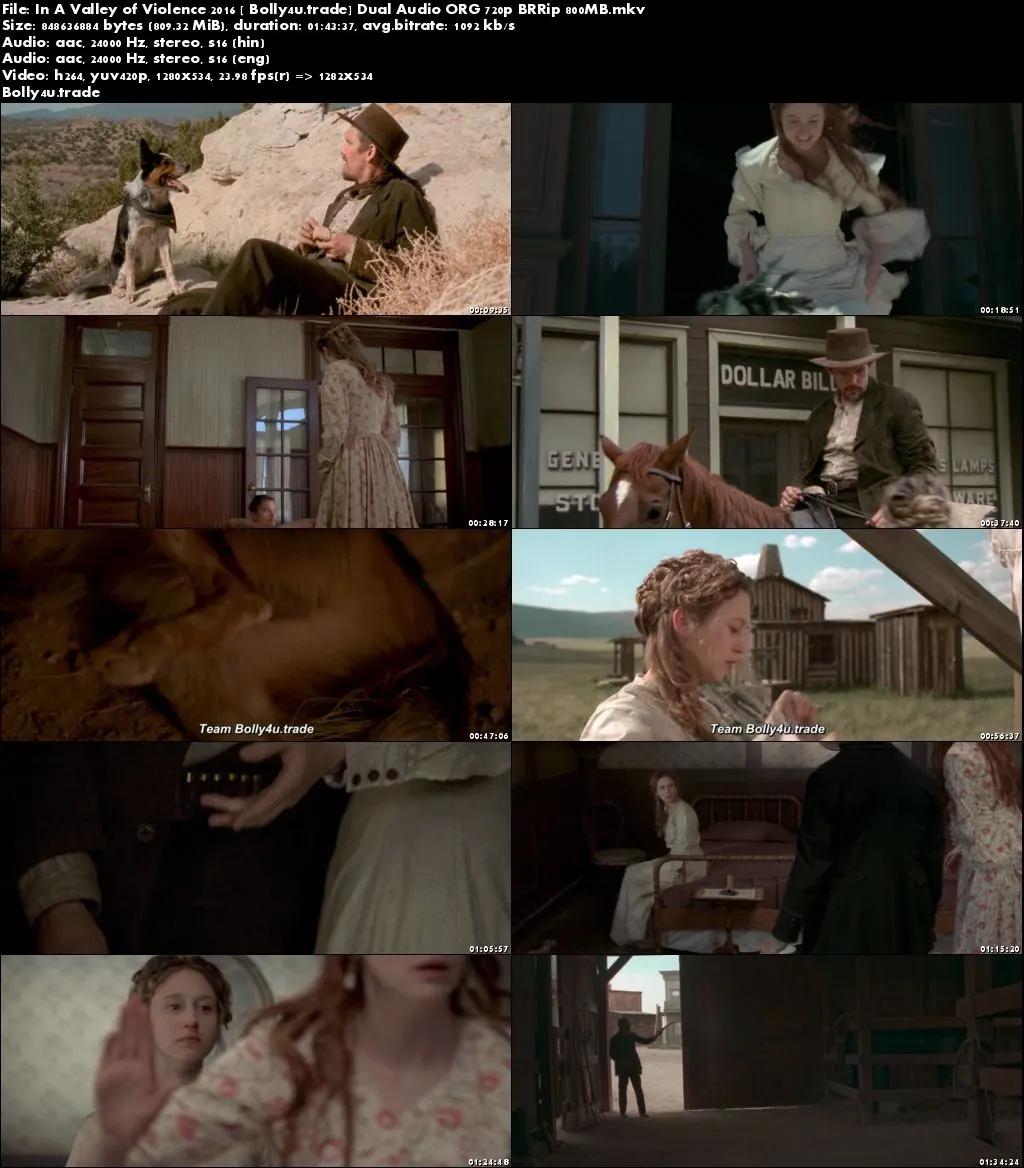 In A Valley of Violence 2016 BRRip 800MB Hindi Dual Audio ORG 720p Download