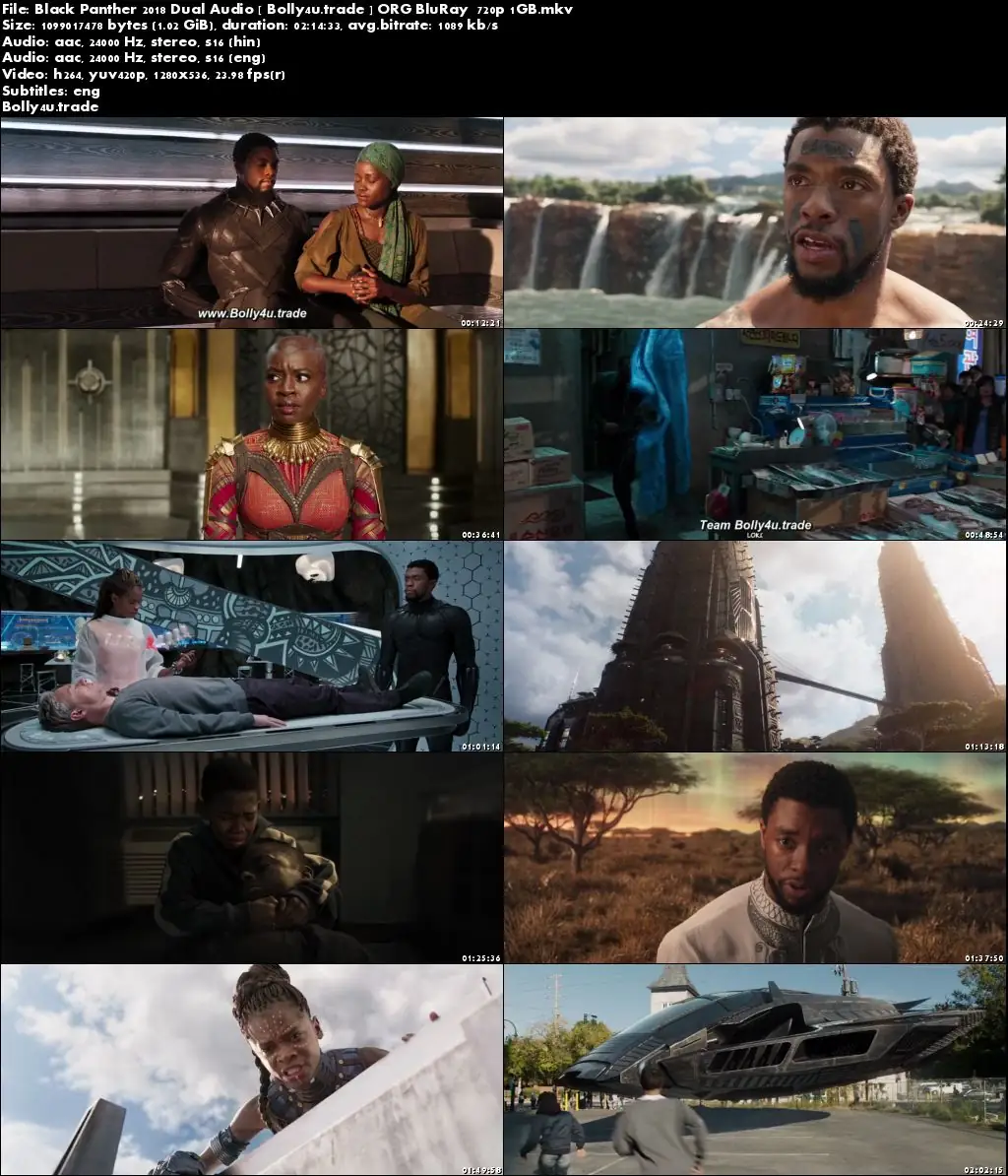 Black Panther 2018 BluRay 400Mb ORG Hindi Dual Audio 480p Download