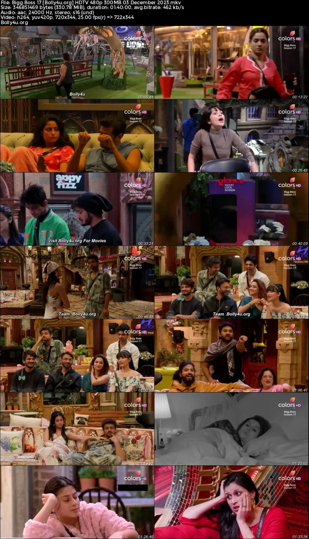 Bigg Boss 17 HDTV 480p 300MB 03 December 2023 Download