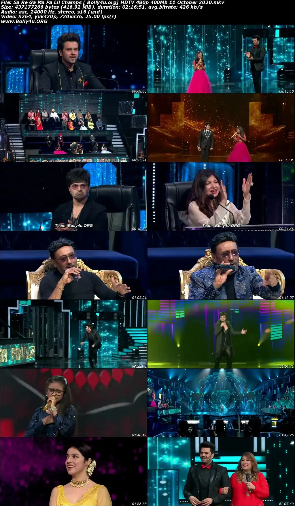 Sa Re Ga Ma Pa Lil Champs HDTV 480p 400Mb 11 October 2020 Download