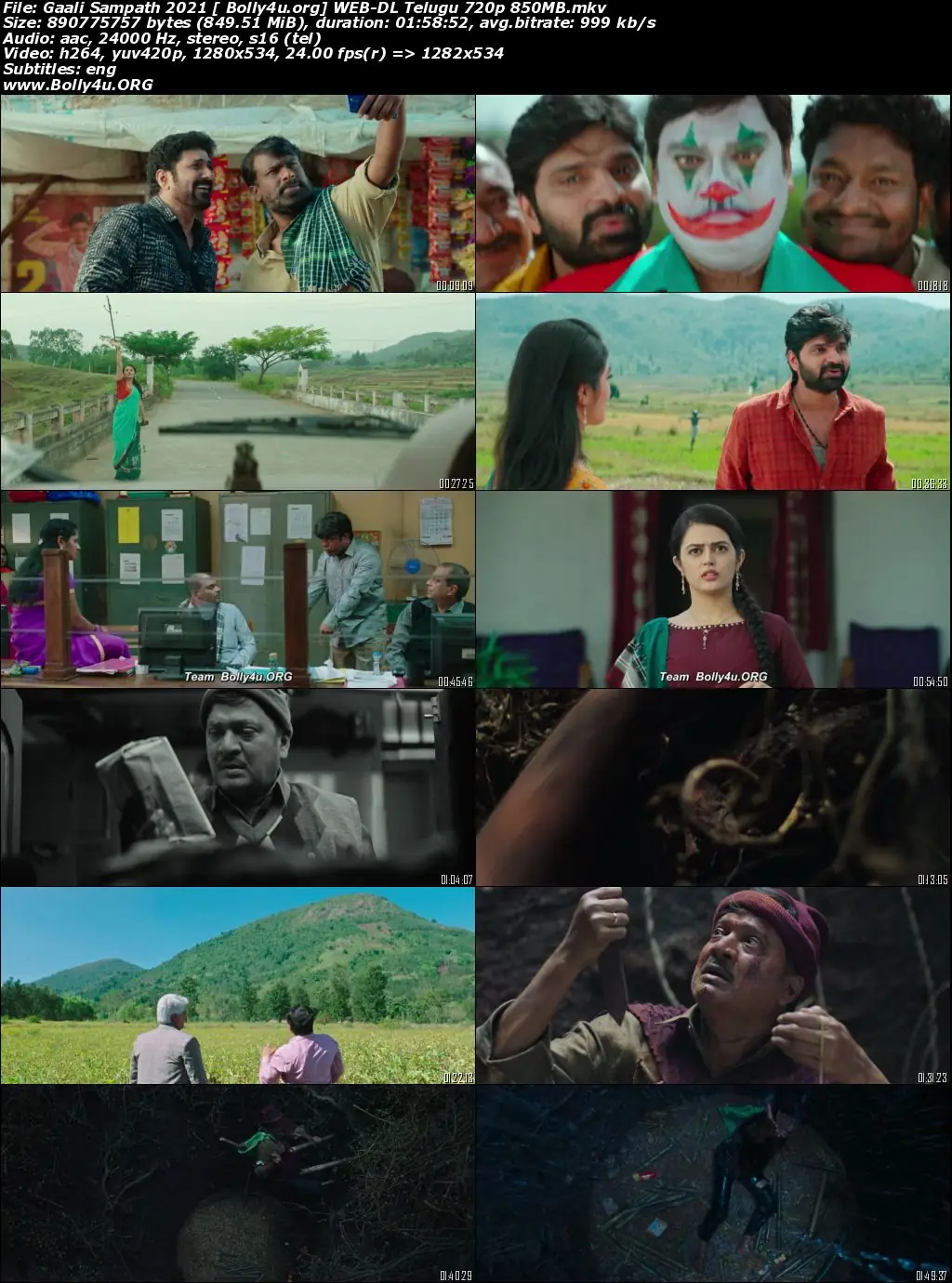 Gaali Sampath 2021 WEB-DL 350Mb Telugu 480p ESubs Download