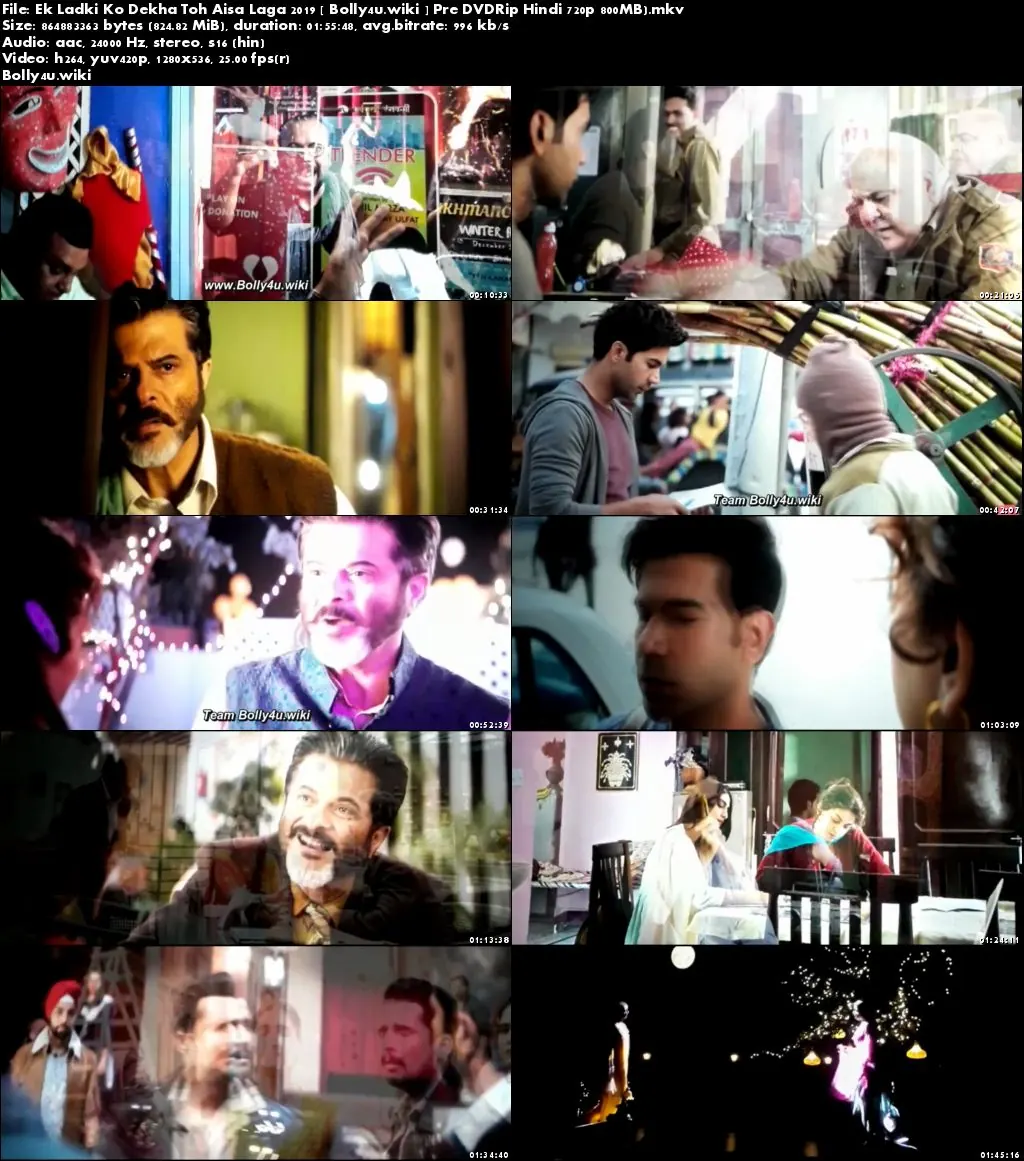 Ek Ladki Ko Dekha Toh Aisa Laga 2019 Pre DVDRip 800MB Hindi 720p Download