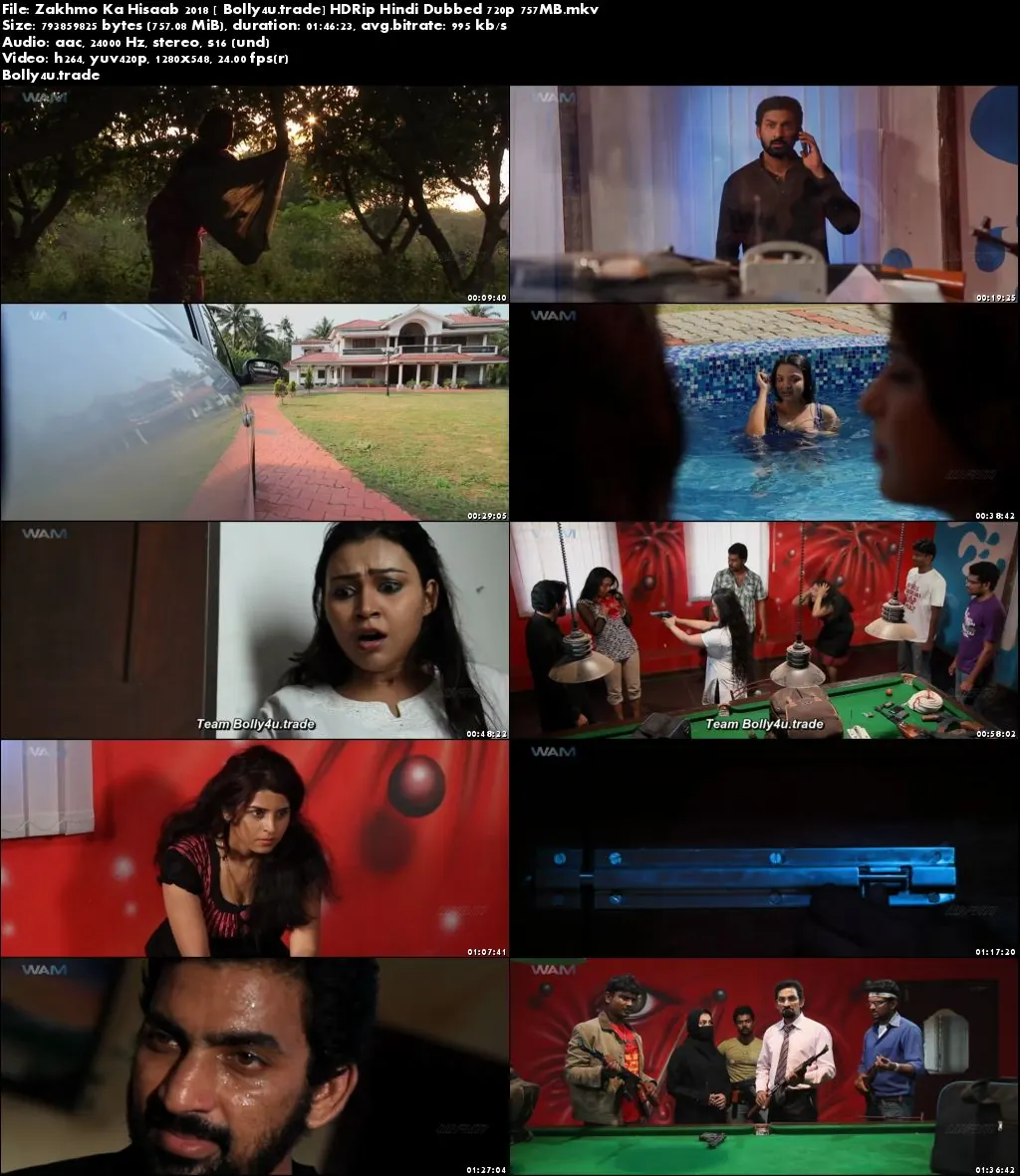 Zakhmo Ka Hisaab 2018 HDRip 750MB Hindi Dubbed 720p Download