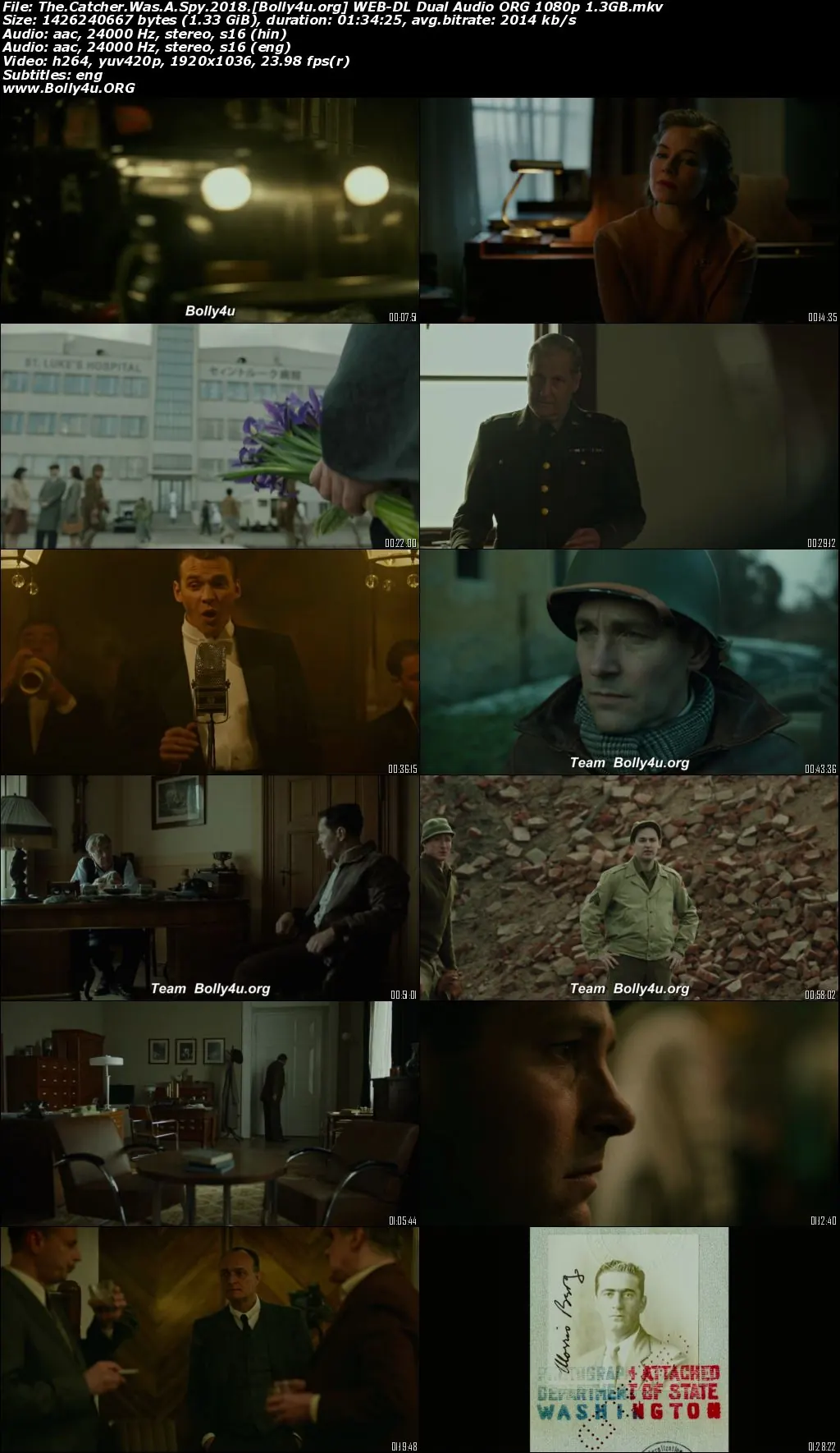 The Catcher Was A Spy 2018 WEB-DL Hindi Dual Audio ORG Full Movie Download 1080p  720p  480p