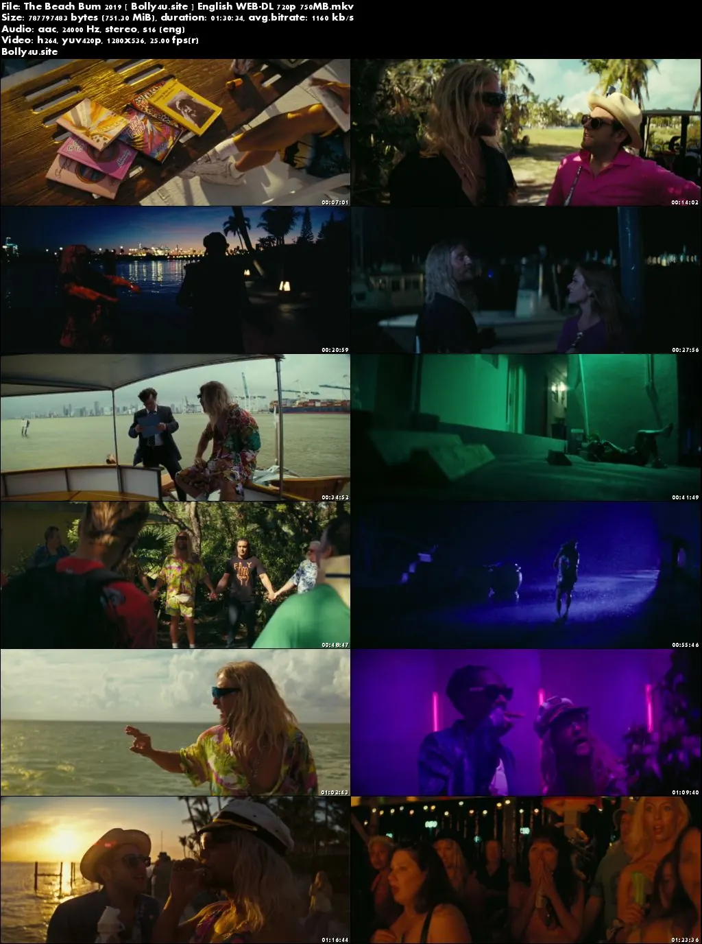 The Beach Bum 2019 WEB-DL 750MB English 720p Download