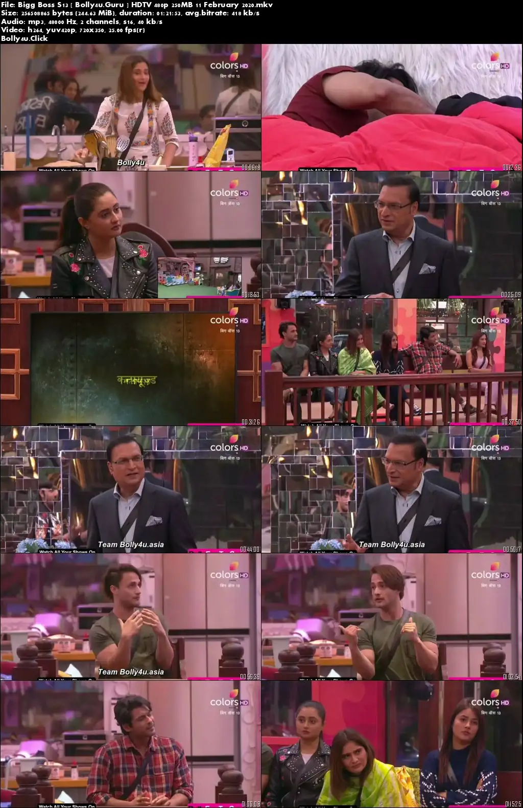 Bigg Boss S13 HDTV 480p 250MB 11 February 2020 Download