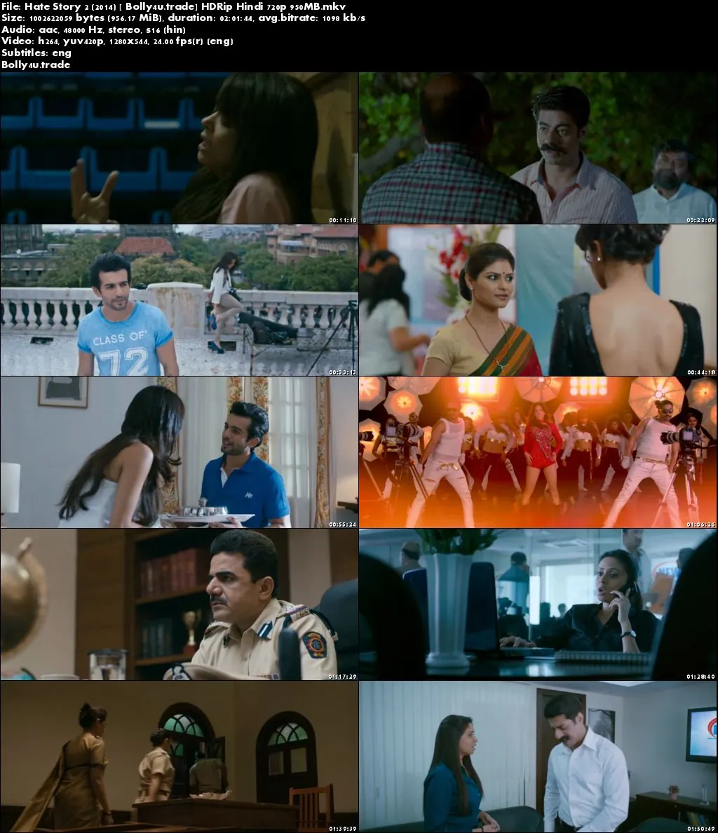 Hate Story 2 2014 HDRip 950Mb Full Hindi Movie Download 720p ESub
