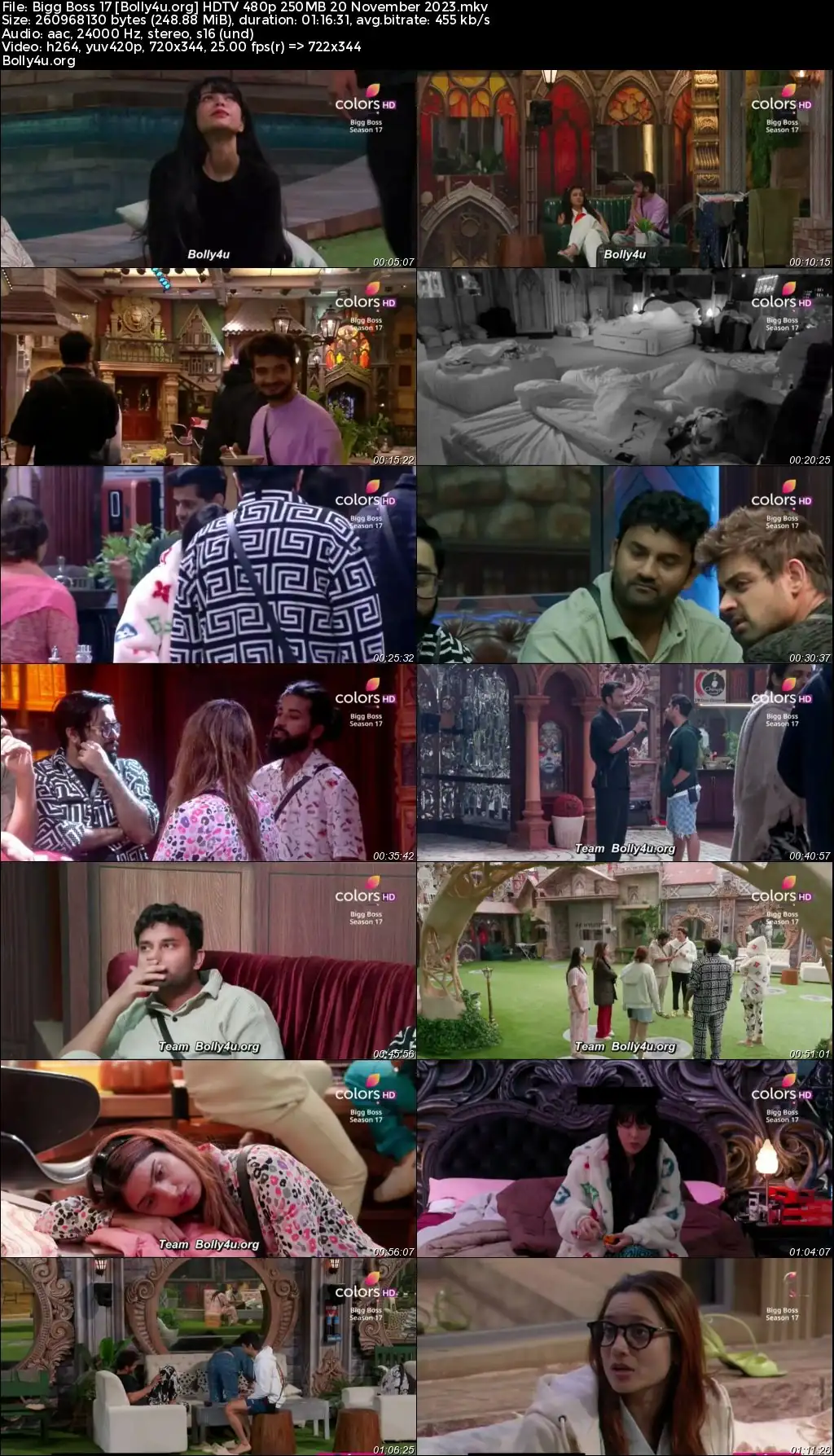 Bigg Boss 17 HDTV 480p 250MB 20 November 2023 Download