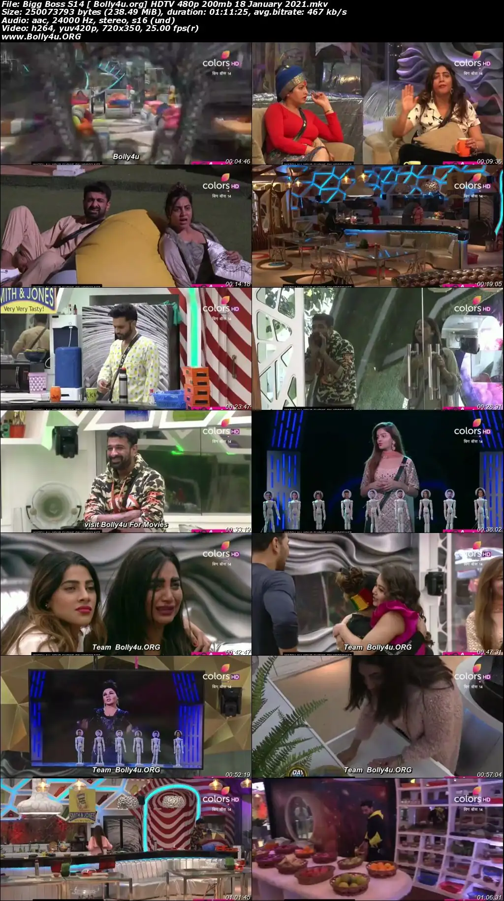 Bigg Boss S14 HDTV 480p 200MB 18 January 2021 Download