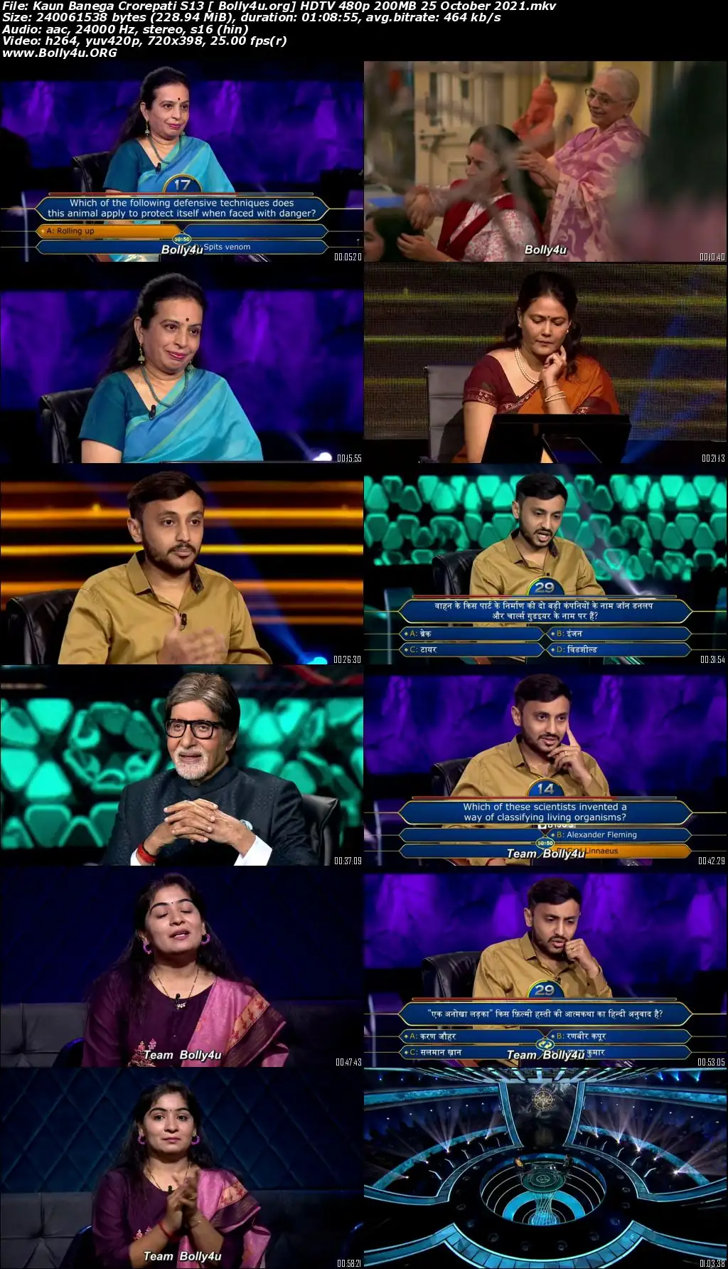 Kaun Banega Crorepati S13 HDTV 480p 200MB 25 October 2021 Download