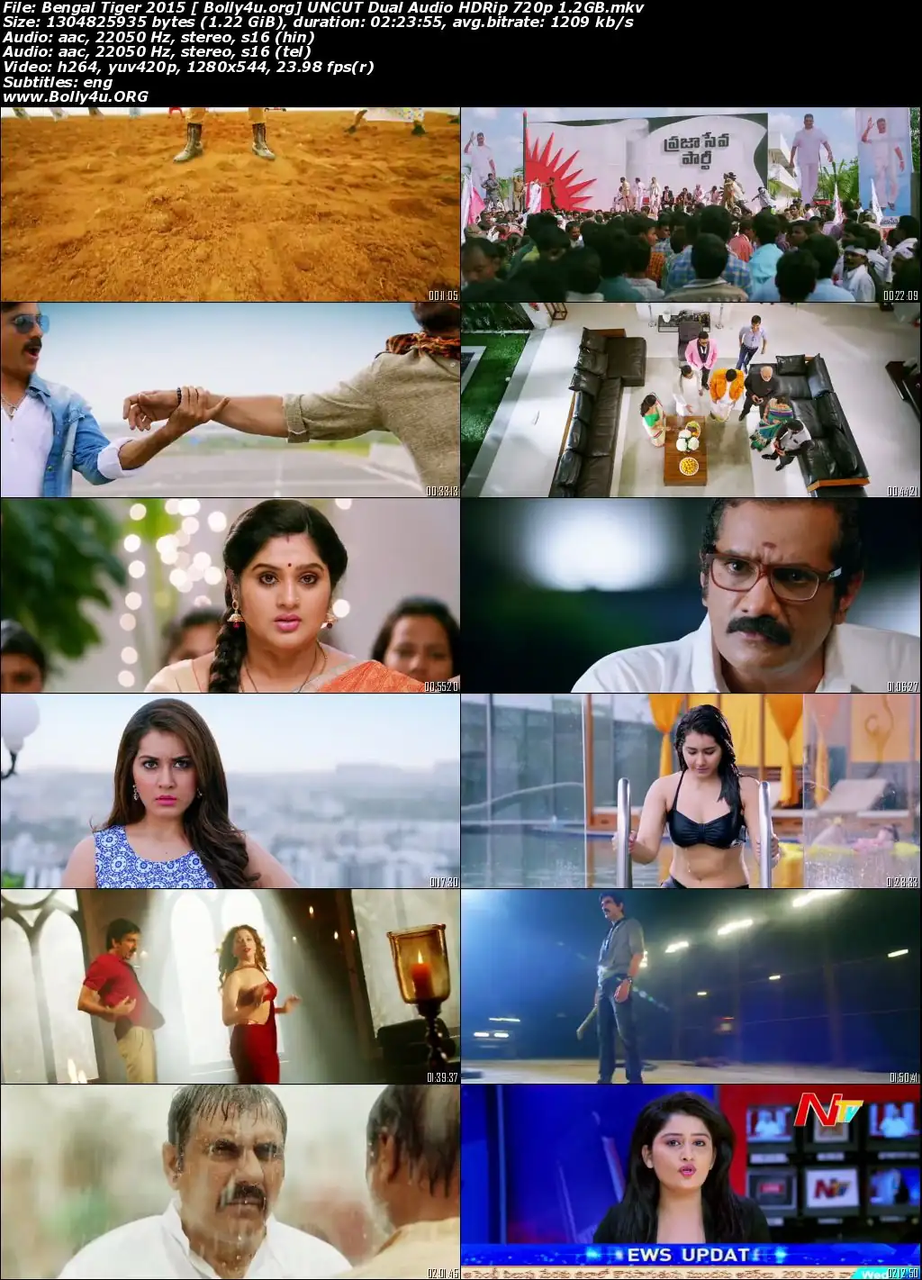 Bengal Tiger 2015 HDRip 400MB UNCUT Hindi Dual Audio 480p Download