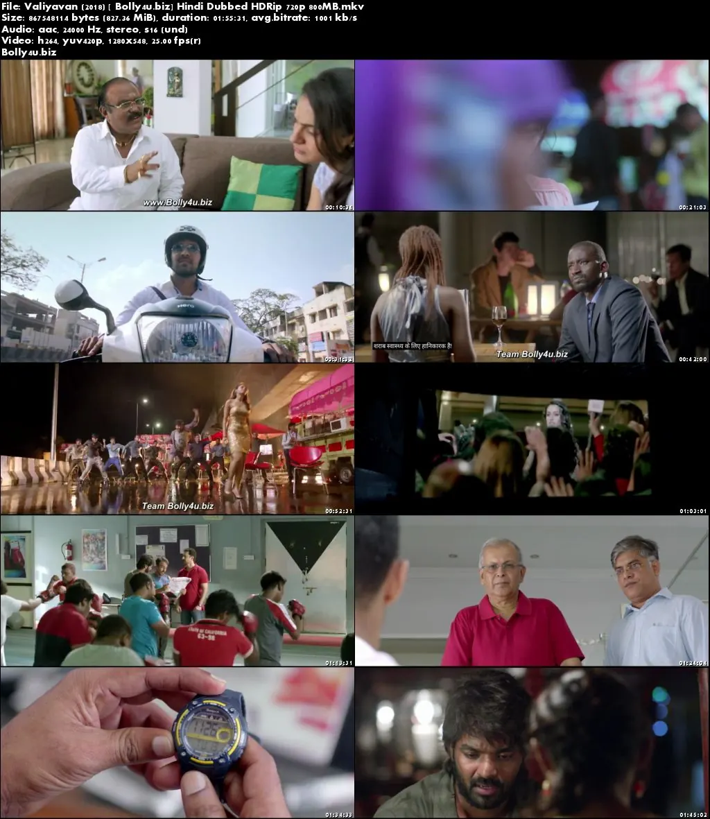 Valiyavan 2018 HDRip 800Mb Full Hindi Dubbed Movie Download 720p