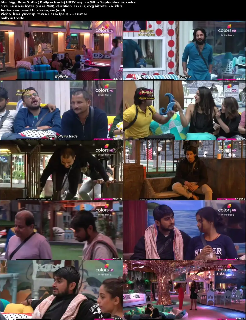 Bigg Boss S12E06 HDTV 480p 140MB 21 September 2018 Download Bigg Boss S12E06 HDTV 480p 140MB 21 September 2018 Download