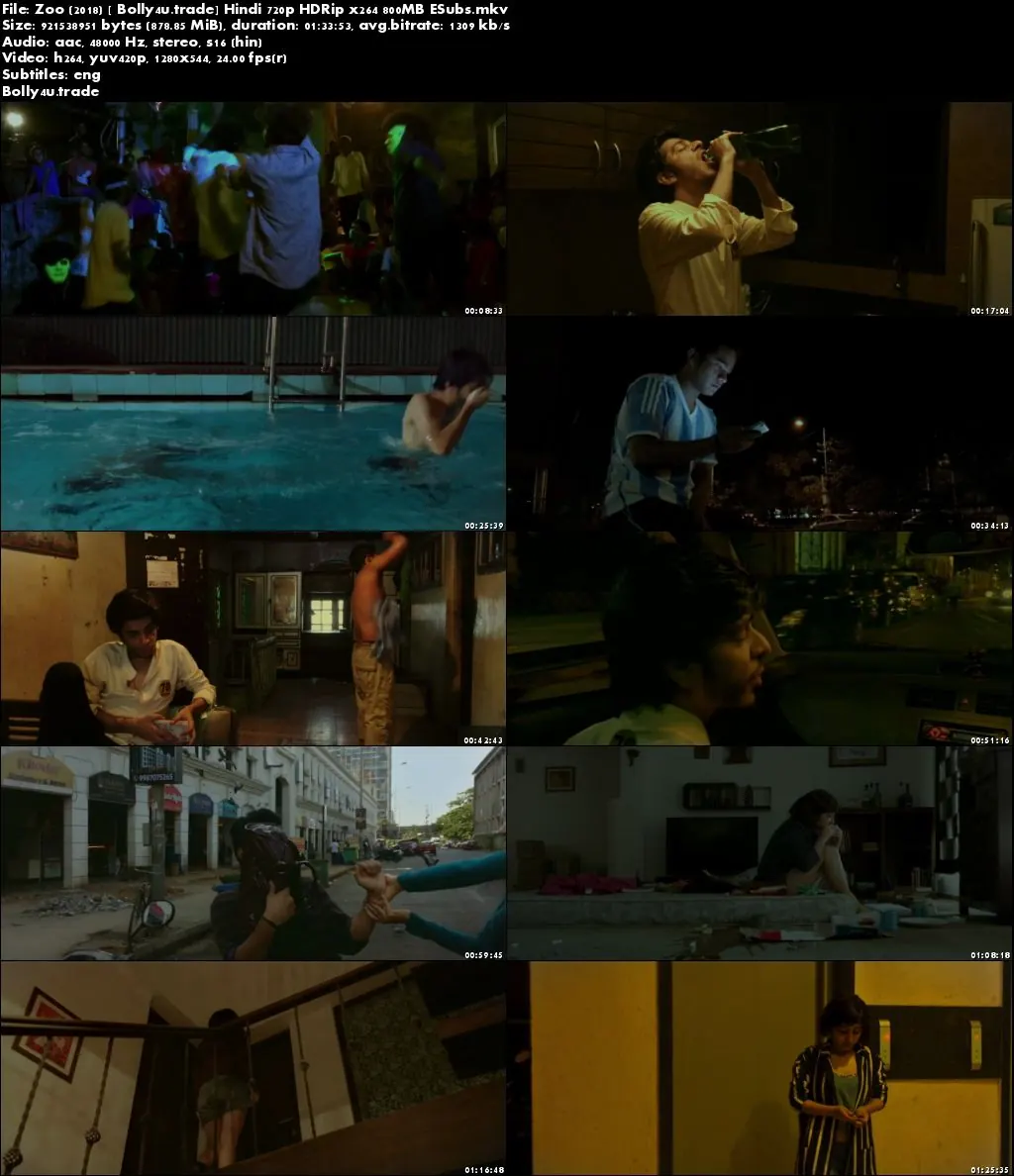 Zoo 2018 HDRip 800MB Full Hindi Movie Download 720p ESub