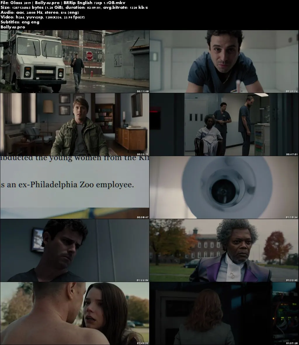 Glass 2019 BRRip 350MB English 480p ESub Download