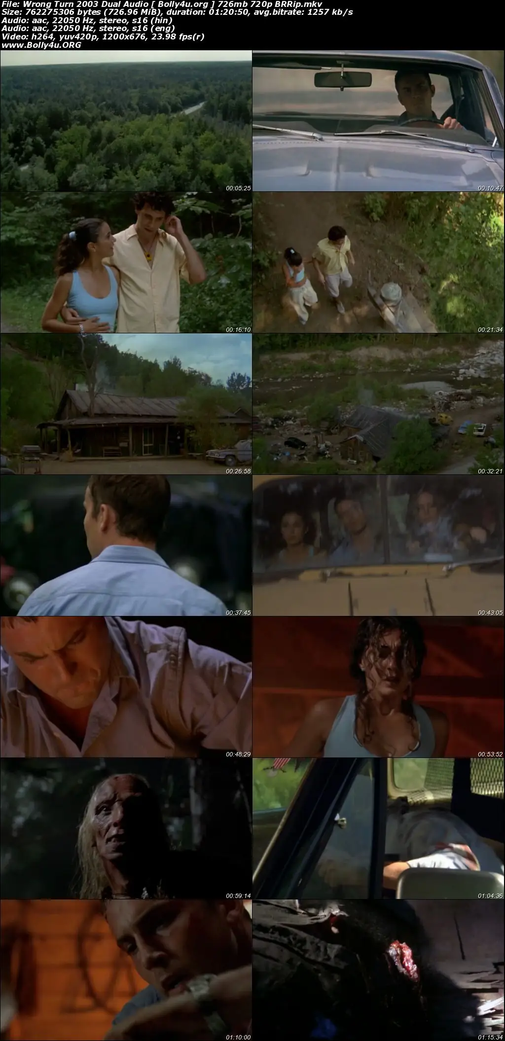 Wrong Turn 2003 BRRip 700MB 720p Hindi Dual Audio Download Wrong Turn 2003 BRRip 700MB 720p Hindi Dual Audio Download