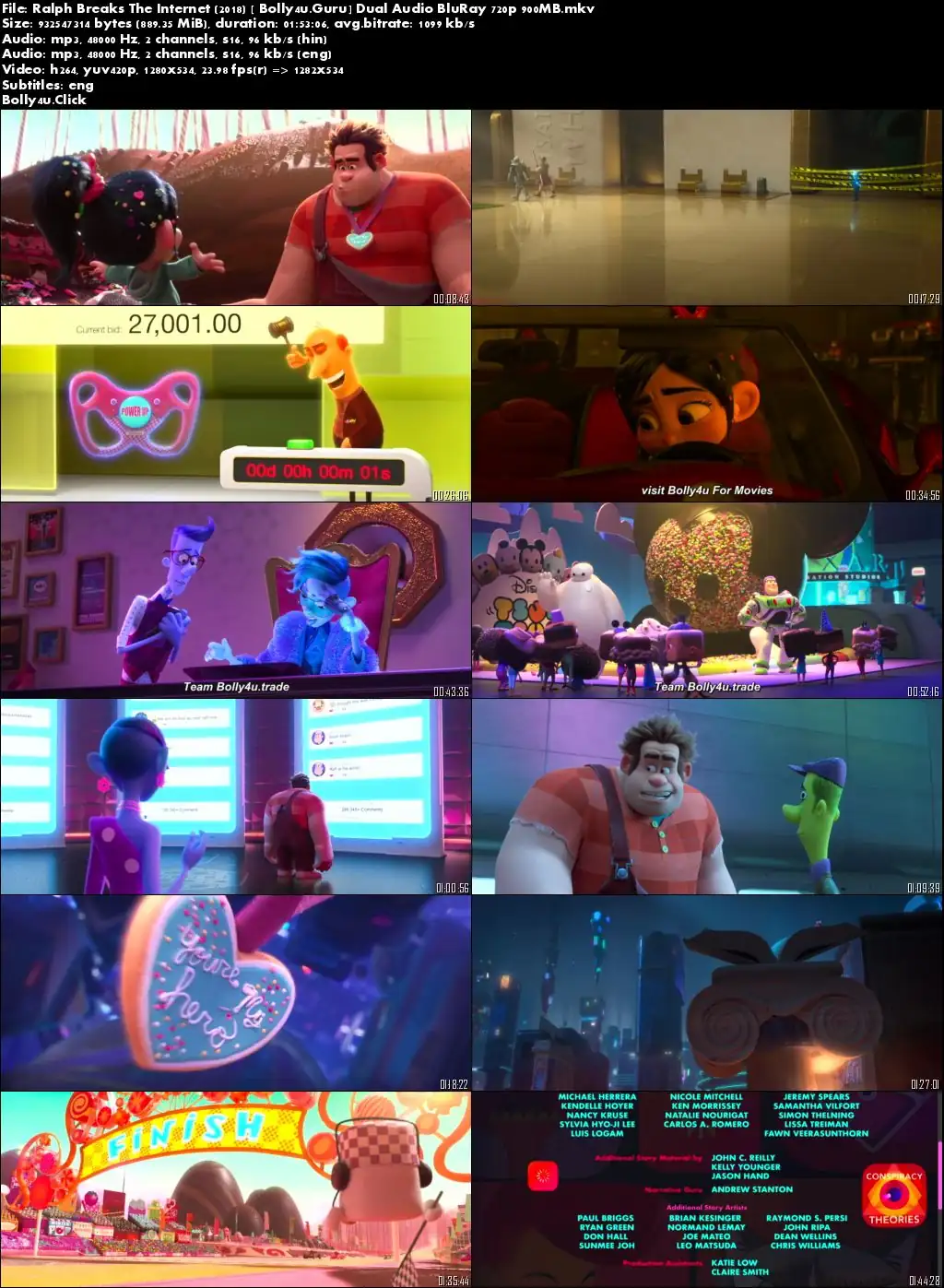 Ralph Breaks The Internet 2018 BluRay 900Mb Hindi Dual Audio ORG 720p Download