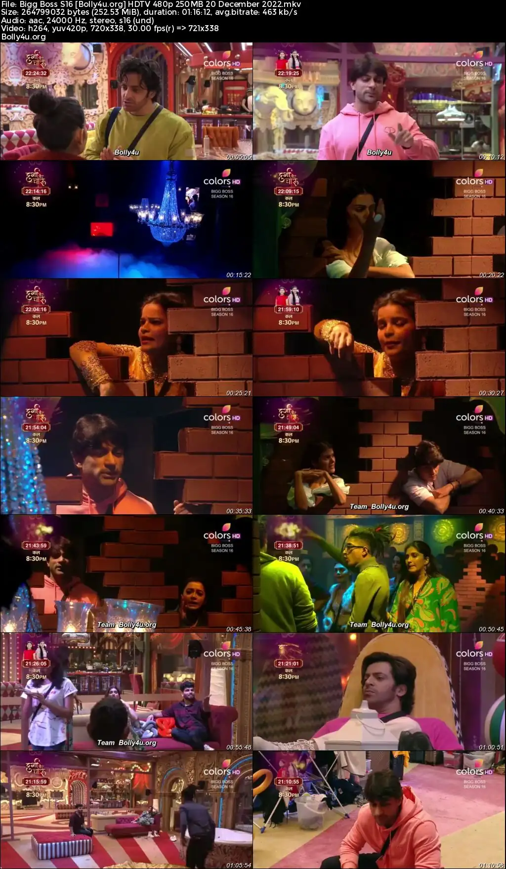 Bigg Boss S16 HDTV 480p 250MB 20 December 2022 Download