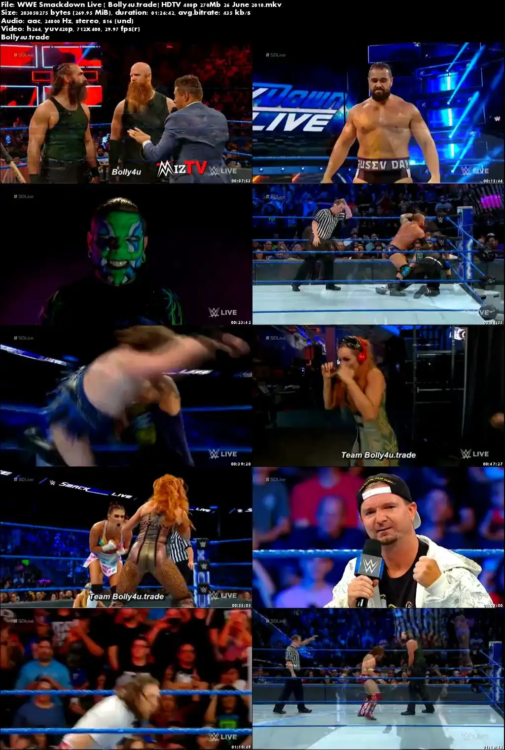 WWE Smackdown Live HDTV 480p 270Mb 26 June 2018 Download