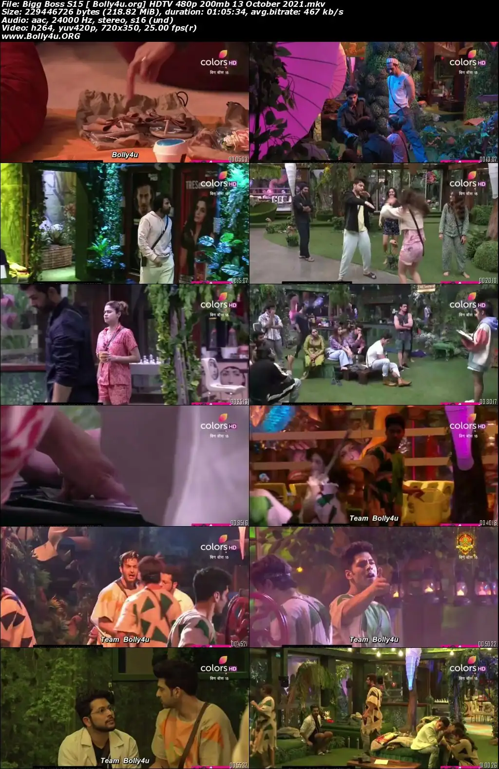 Bigg Boss S15 HDTV 480p 200mb 13 October 2021 Download