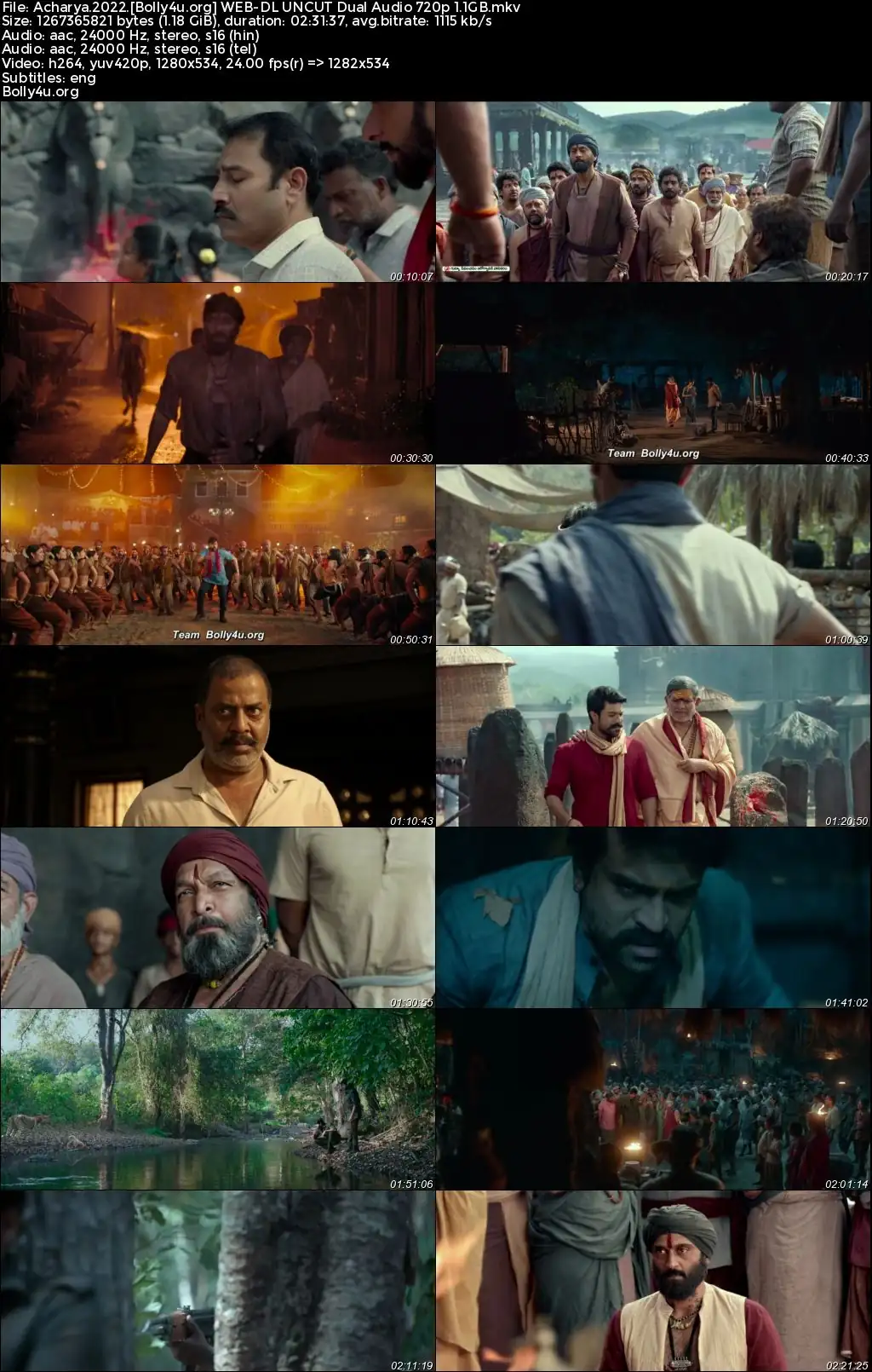 Acharya 2022 WEB-DL UNCUT Hindi Dual Audio ORG Full Movie Download 1080p  720p  480p still 1  Bolly4u Official