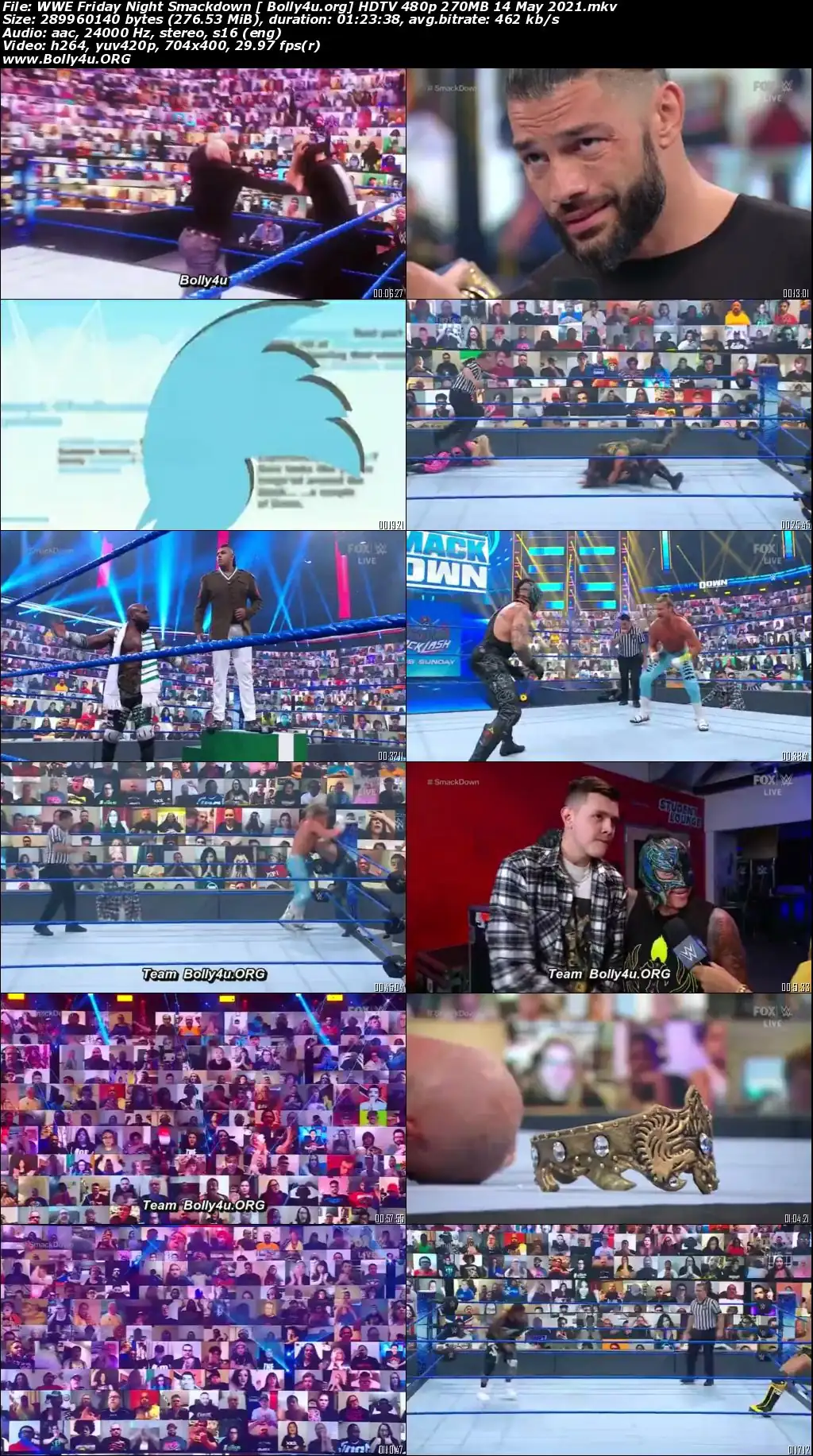 WWE Friday Night Smackdown HDTV 480p 270MB 14 May 2021 Download