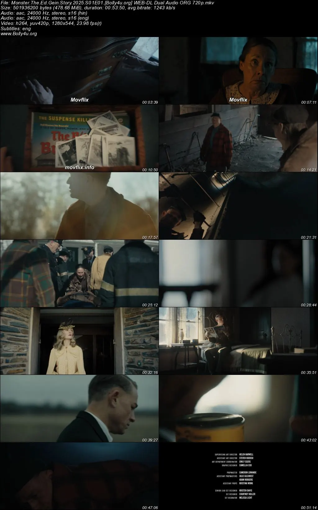 Monster The Ed Gein Story 2025 WEB-DL Hindi Dual Audio ORG S01 Complete Download 720p  480p