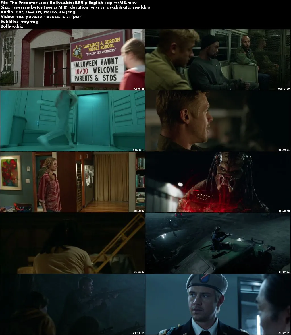 The Predator 2018 BRRip 300Mb English 480p ESub Download