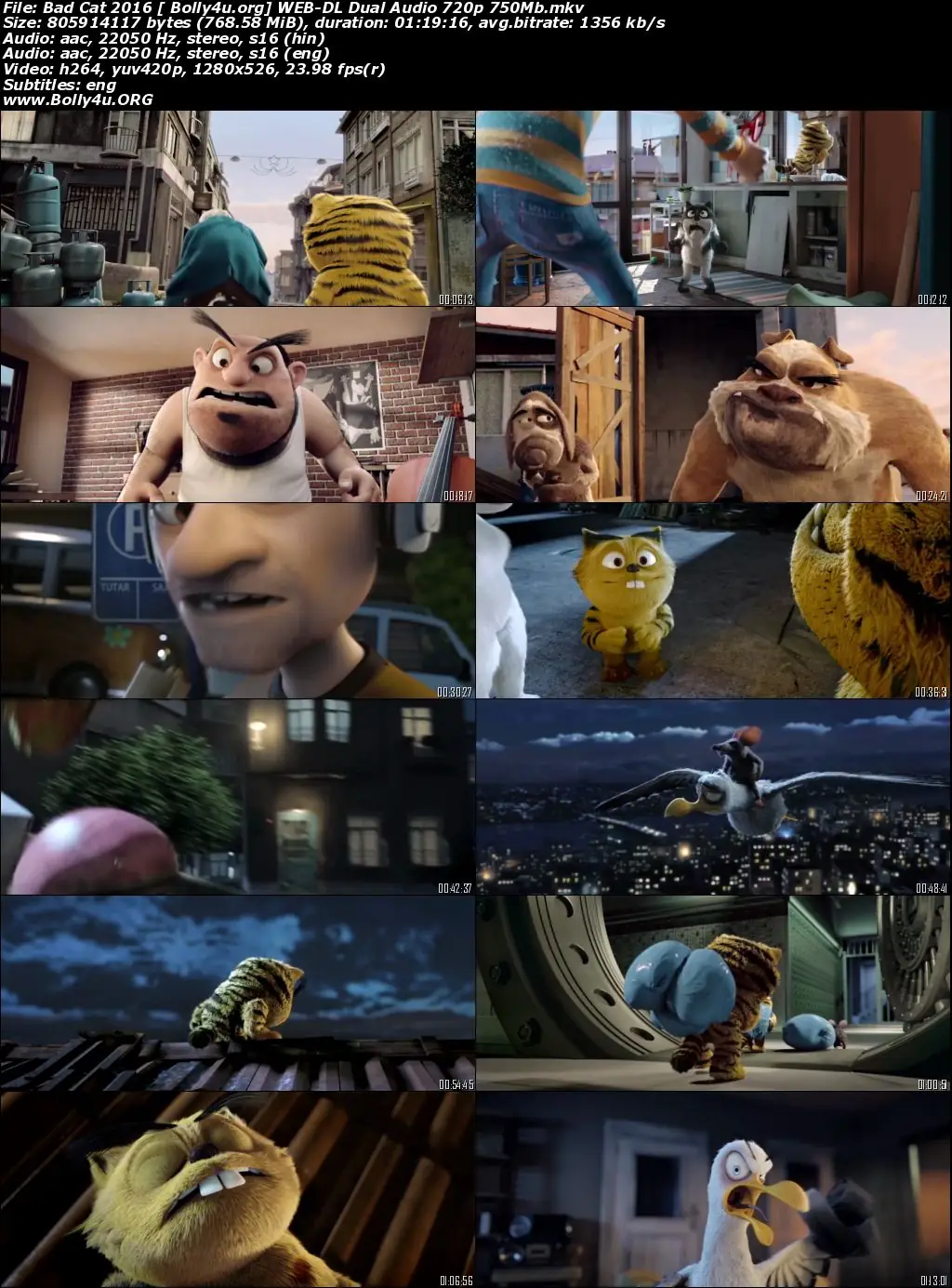 Bad Cat 2016 WEB-DL 750Mb Hindi Dual Audio 720p Download