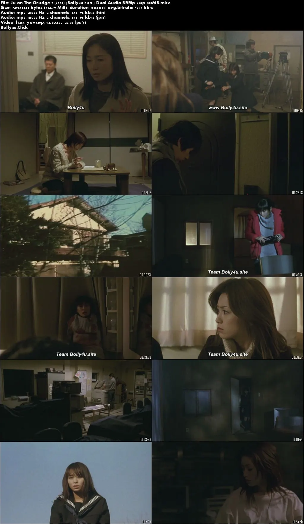 Ju-on The Grudge 2 2003 BRRip 700MB Hindi Dual Audio 720p Download