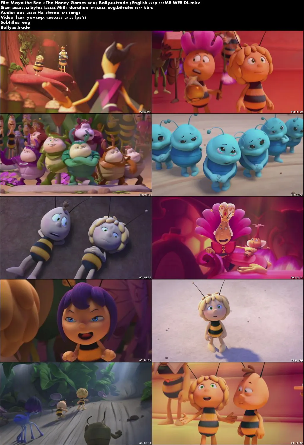 Maya The Bee 2 The Honey Games 2018 WEB-DL 250MB English 480p ESub Download