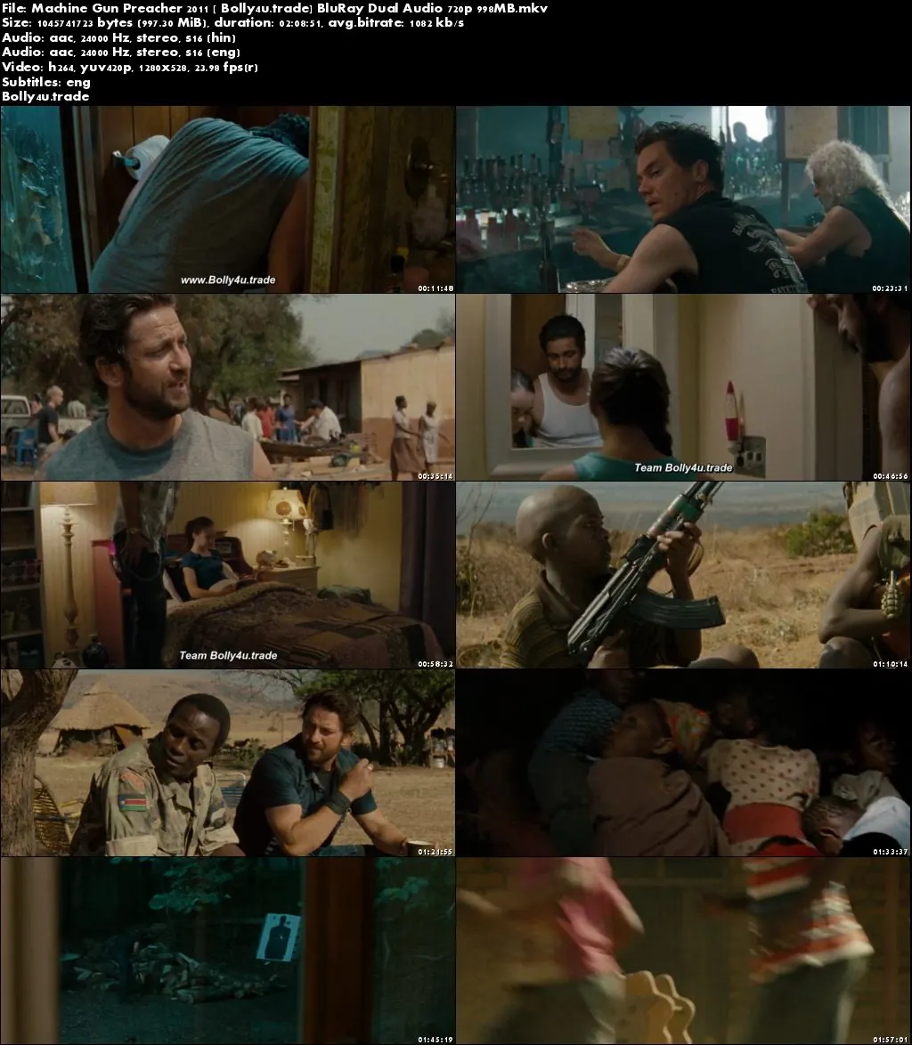Machine Gun Preacher 2011 BluRay 950Mb Hindi Dual Audio 720p Download