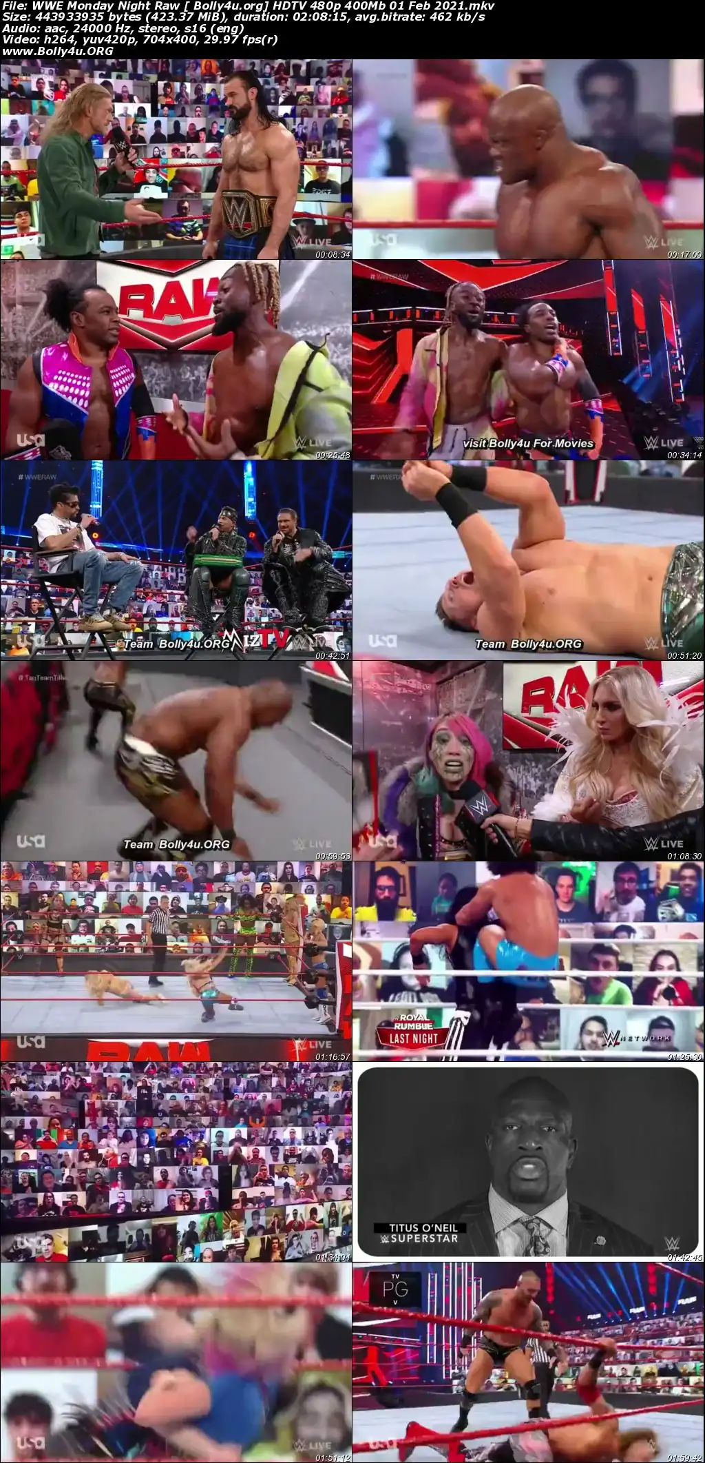 WWE Monday Night Raw HDTV 480p 400Mb 01 Feb 2021 Download