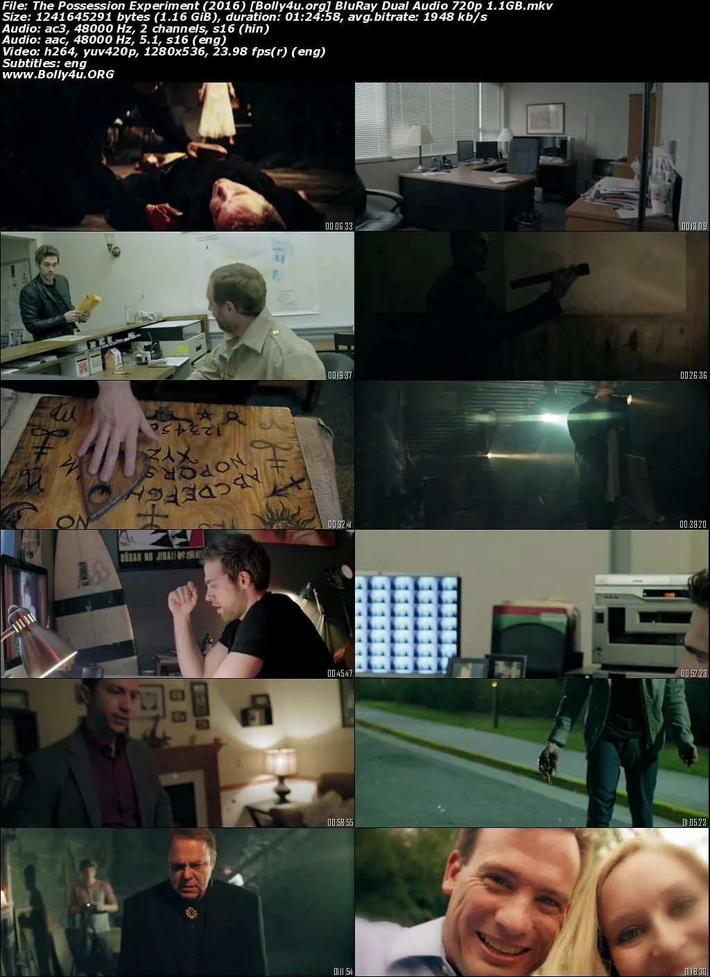 The Possession Experiment 2016 BluRay Hindi Dual Audio Full Movie Download 720p  480p