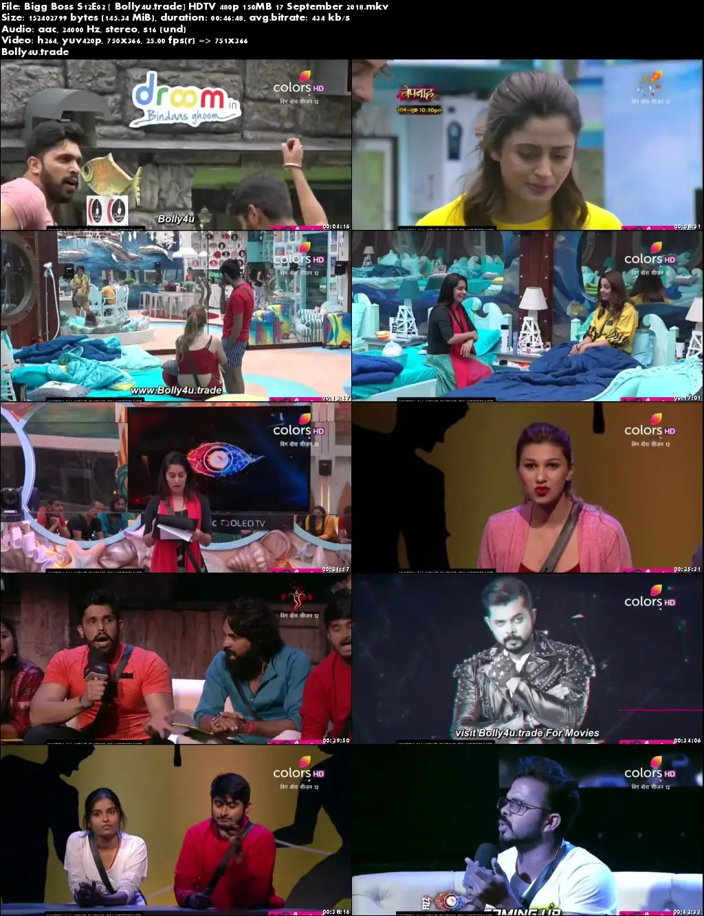 Bigg Boss S12E02 HDTV 480p 150MB 17 September 2018 Download