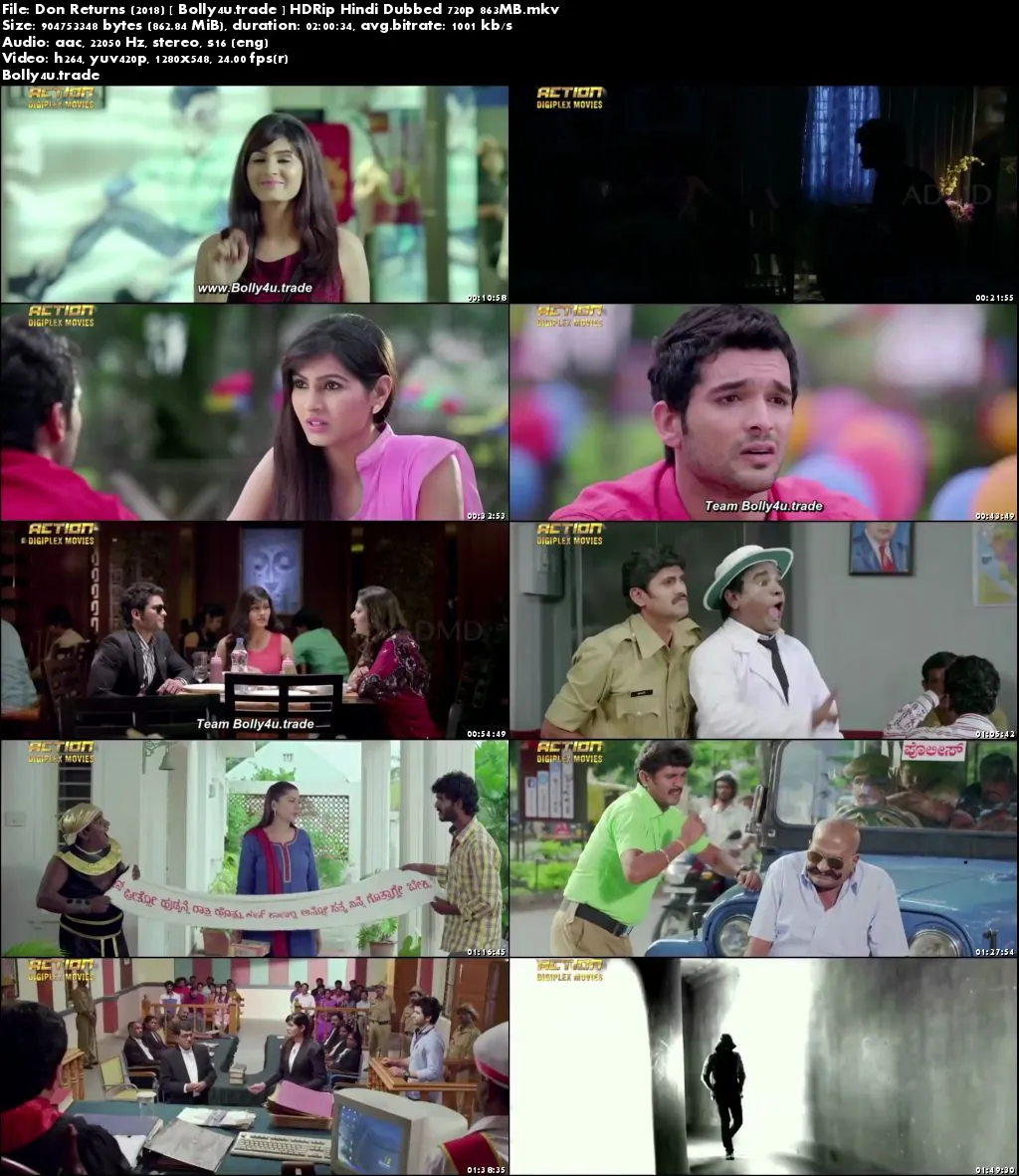 Don Returns 2018 HDRip 850Mb Hindi Dubbed 720p Download