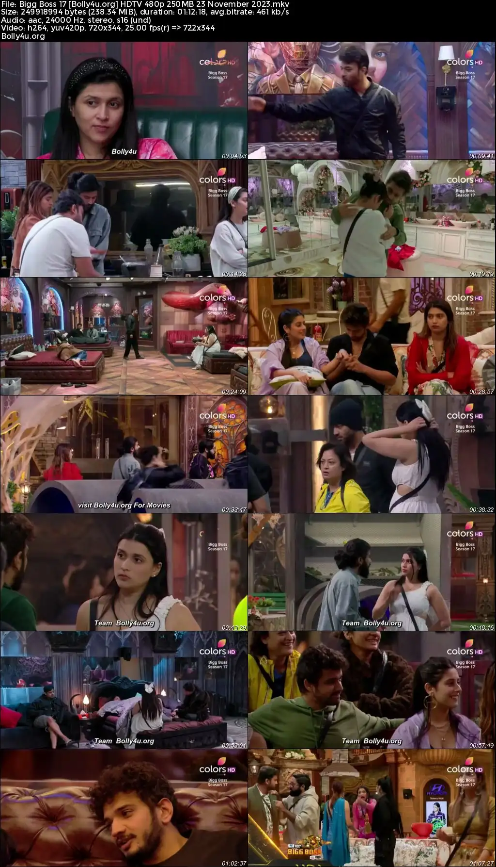 Bigg Boss 17 HDTV 480p 250MB 23 November 2023 Download