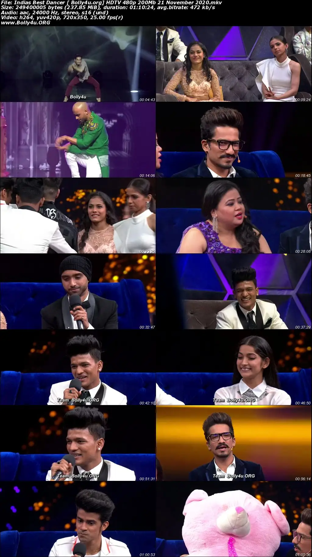 Indias Best Dancer HDTV 480p 200Mb 21 November 2020 Download
