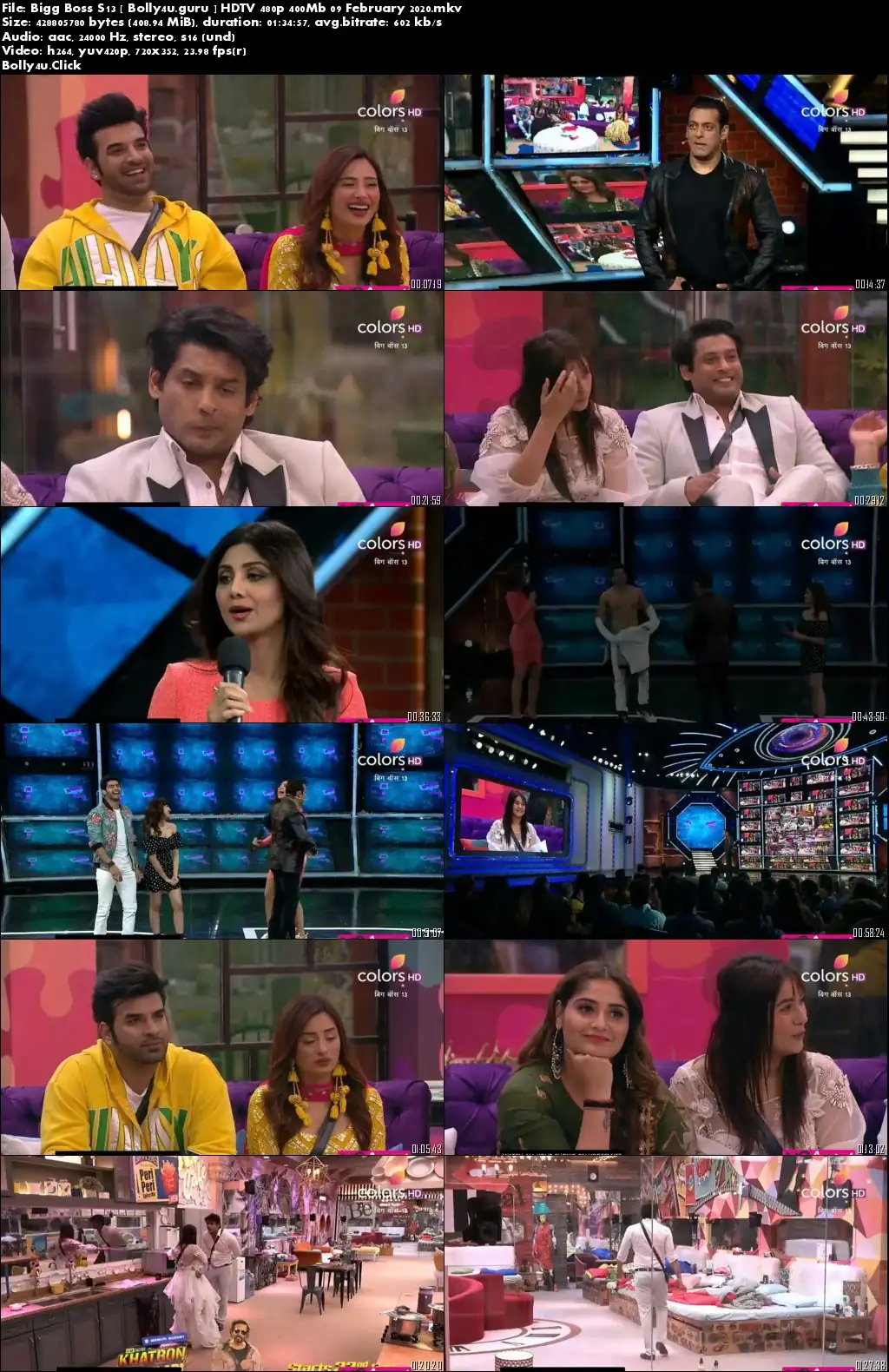 Bigg Boss S13 HDTV 480p 400Mb 09 February 2020 Download