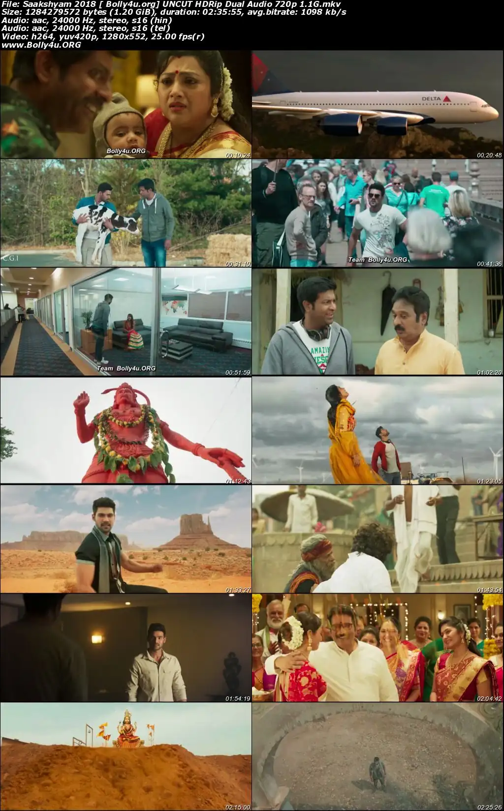 Saakshyam 2018 HDRip 1.1GB UNCUT Hindi Dual Audio 720p Download