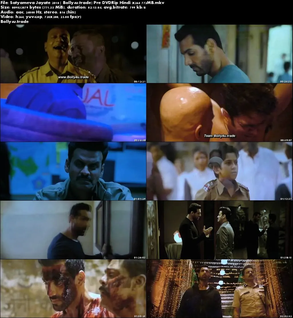 Satyameva Jayate 2018 Pre DVDRip 750Mb Full Hindi Movie Download x264
