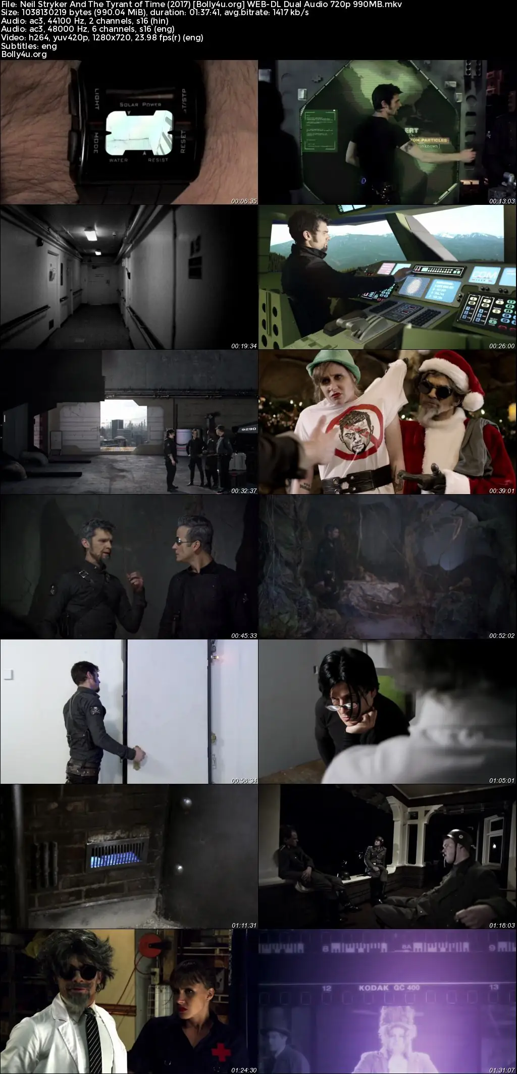 Neil Stryker And The Tyrant of Time 2017 WEB-DL Hindi Dual Audio Full Movie Download 720p  480p
