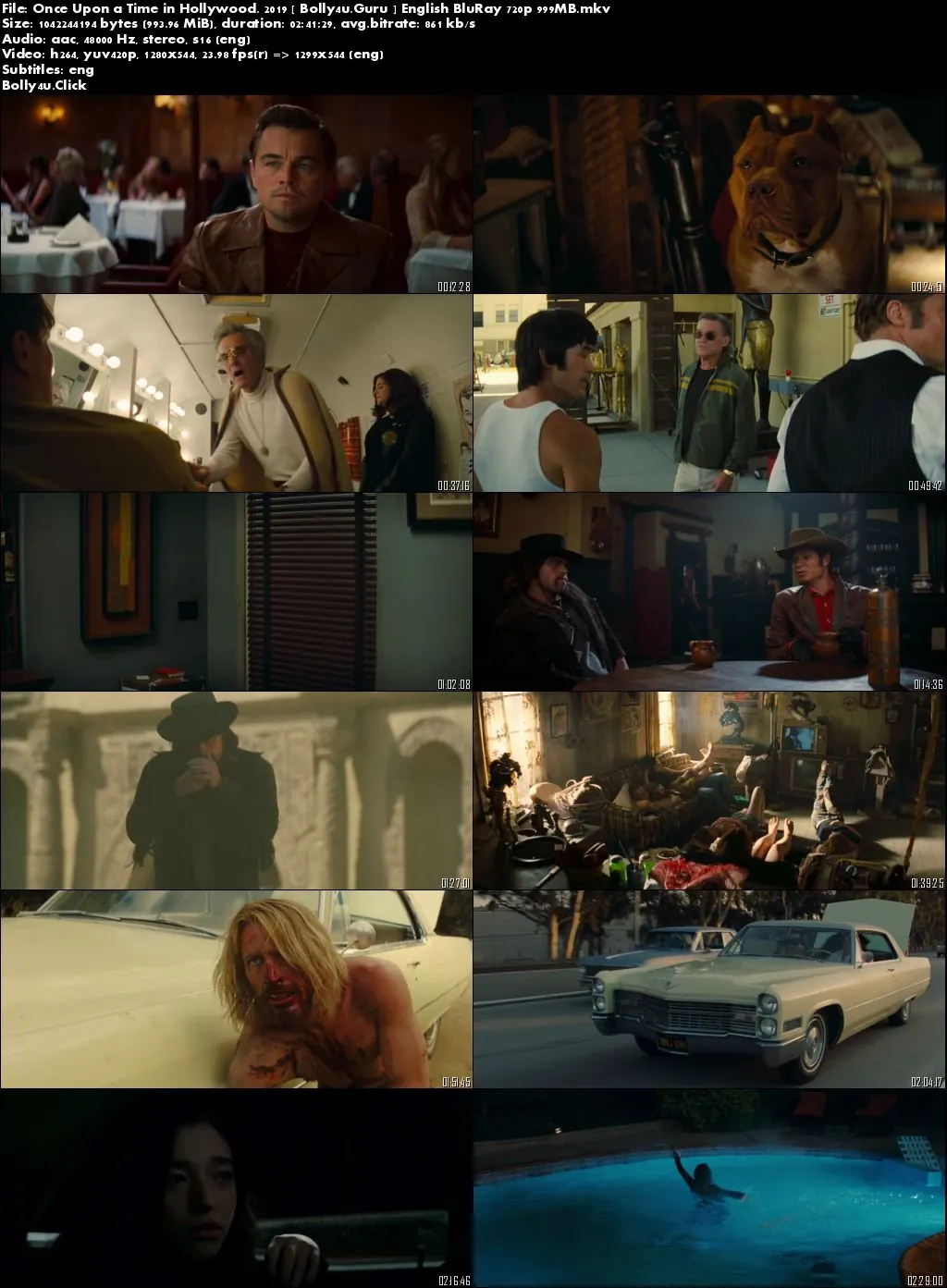 Once Upon a Time in Hollywood 2019 BRRip 999Mb English 720p ESub Download Once Upon a Time in Hollywood 2019 BRRip 999Mb English 720p ESub Download