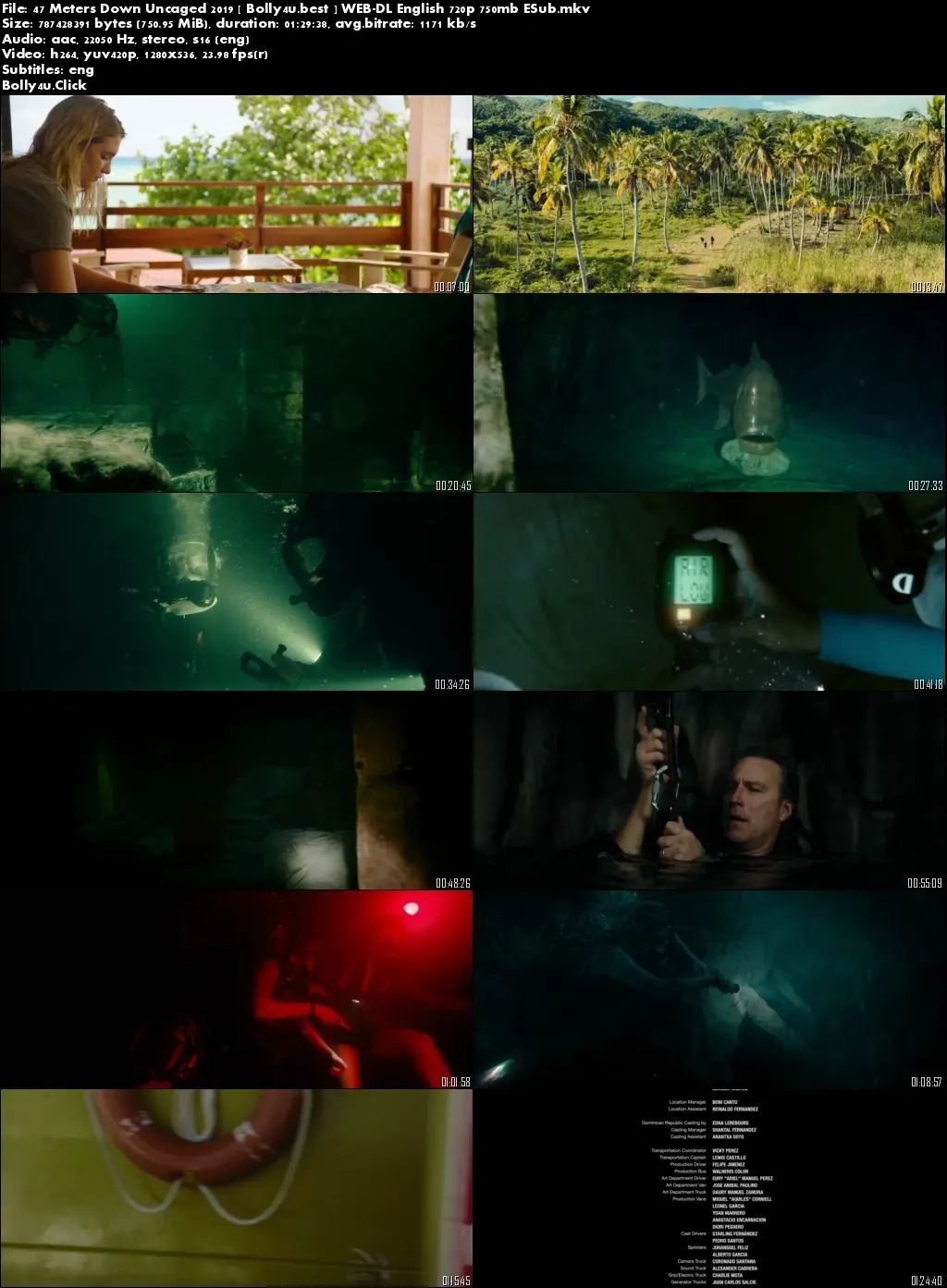 47 Meters Down Uncaged 2019 WEB-DL 300Mb English 480p ESub Download
